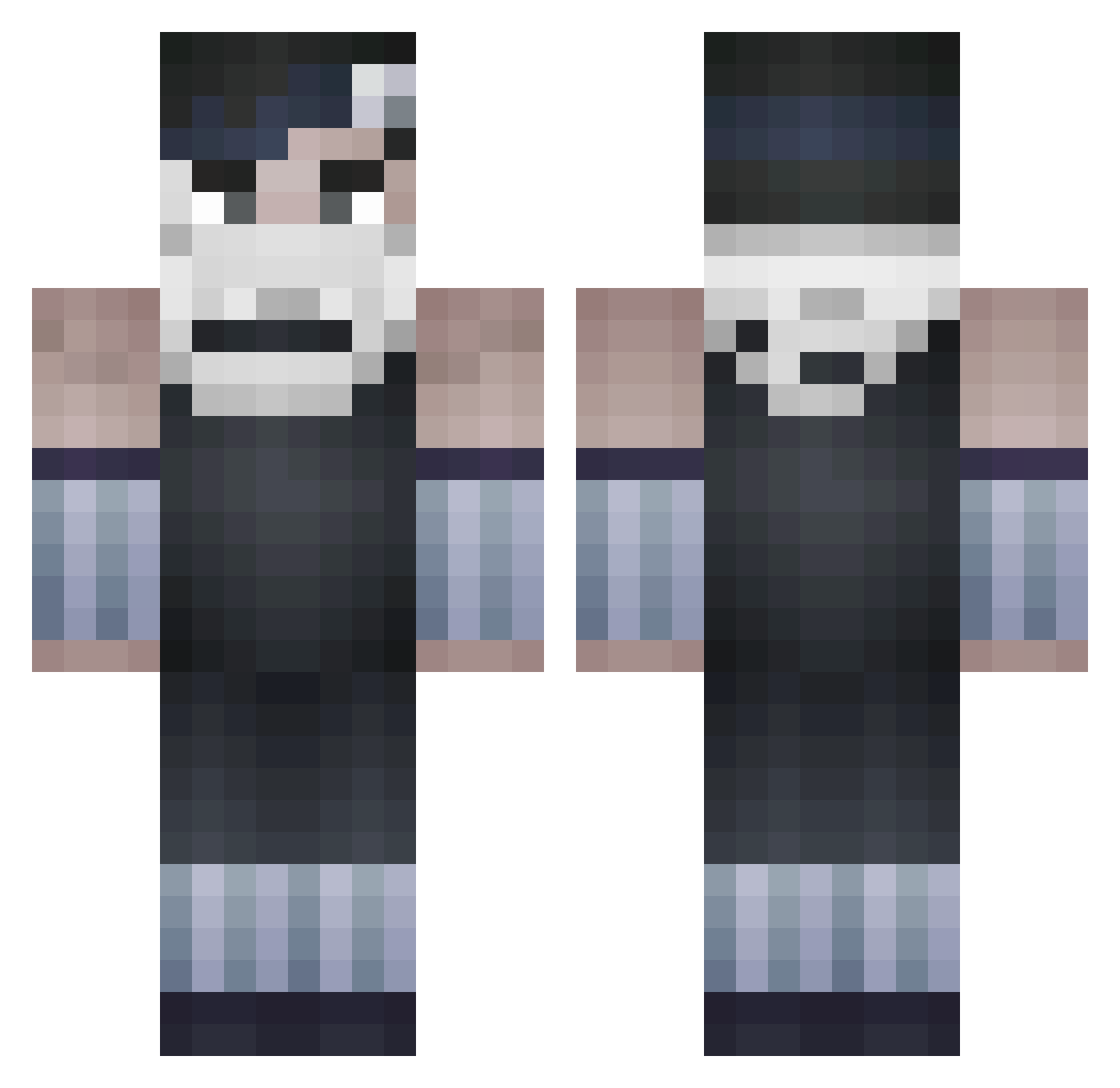 Z4BUZ4 Minecraft skin, front and back view