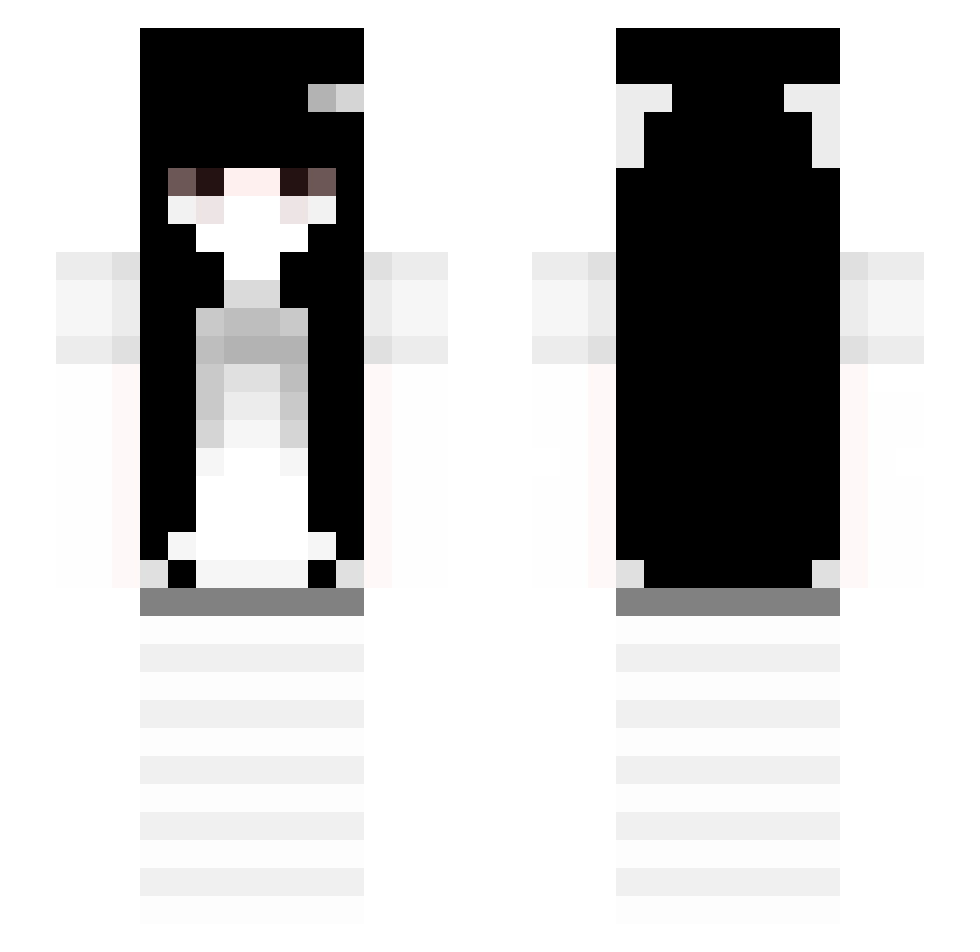 zones Minecraft skin, front and back view