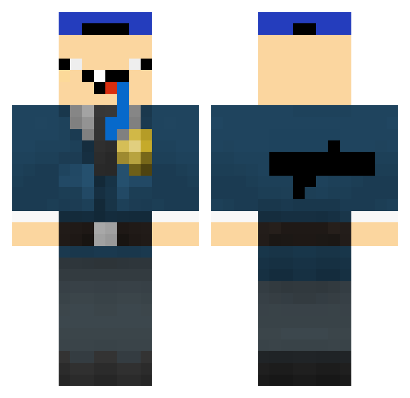 Dead_Ass Minecraft skin, front and back view