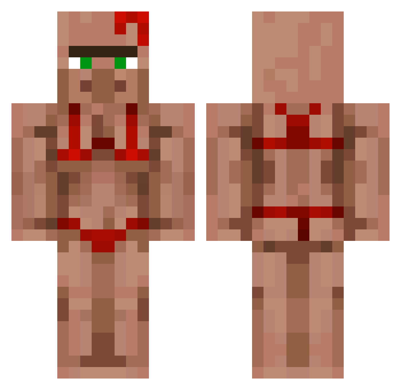 Sirene Minecraft skin, front and back view