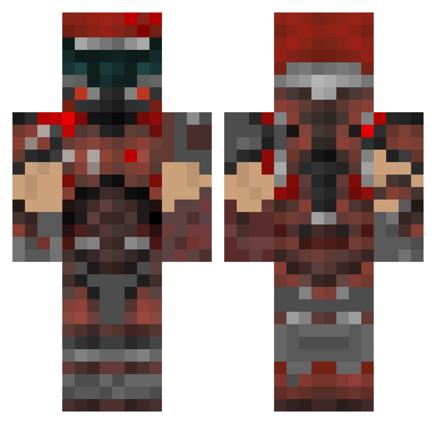 3DSimba Minecraft skin, front and back view