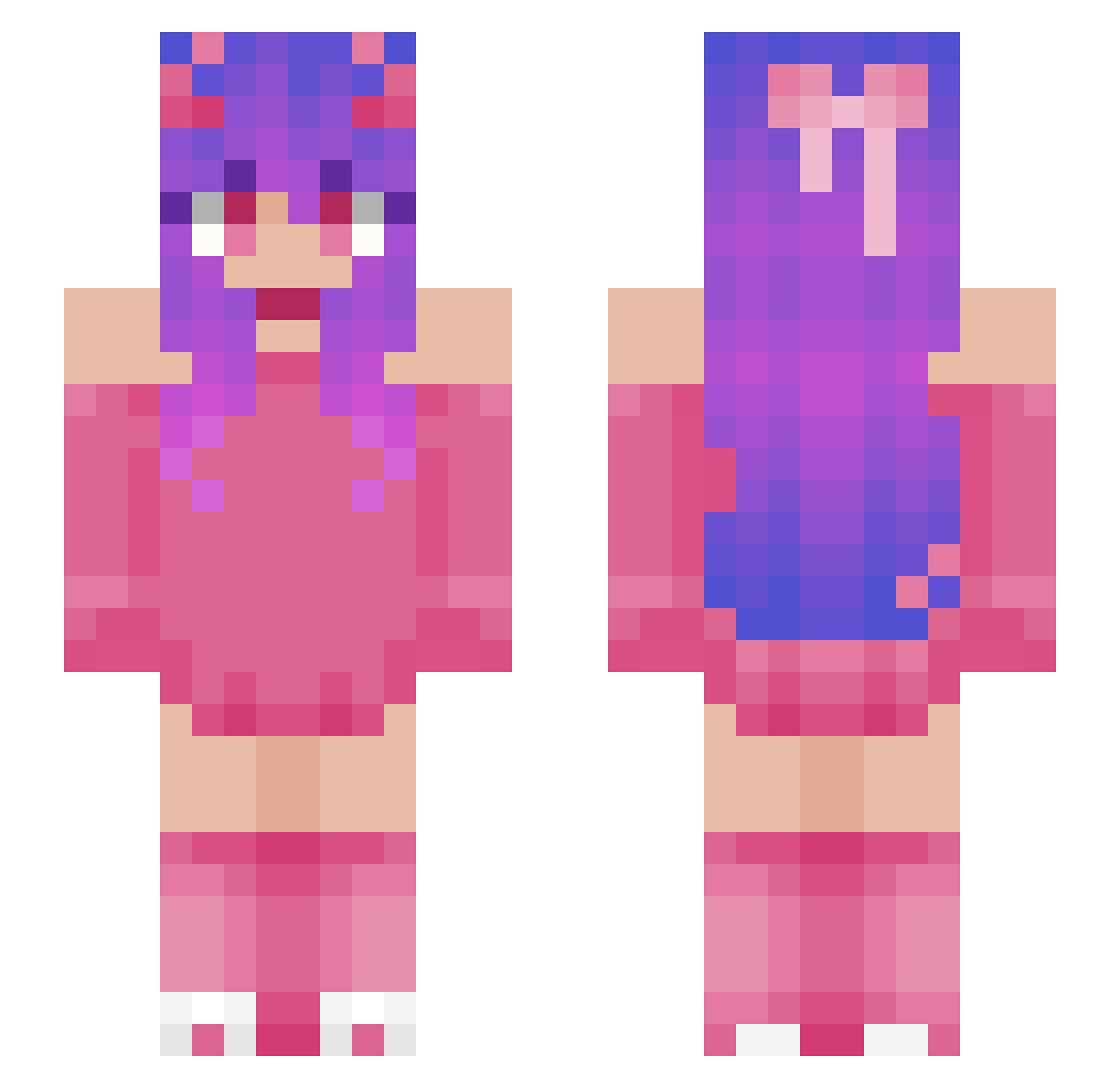 LoveIncarnate Minecraft skin, front and back view