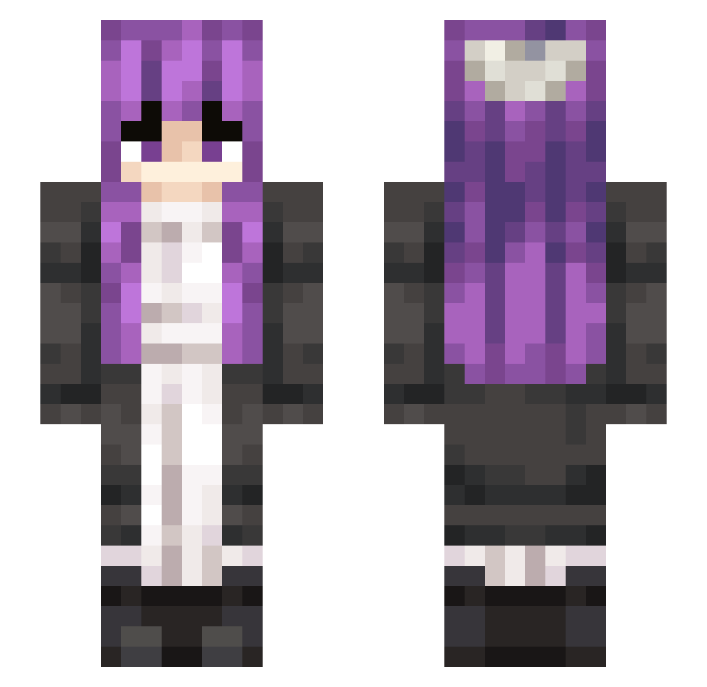 Godz_Hug Minecraft skin, front and back view