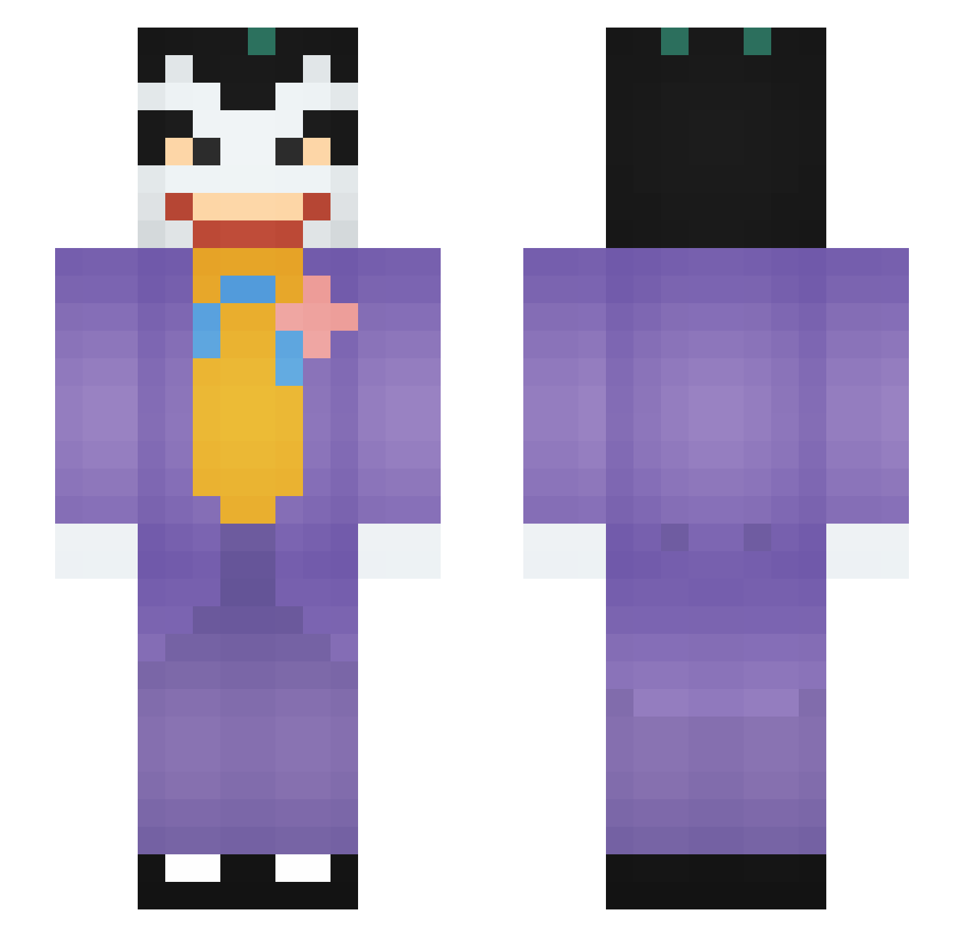 Rhys10 Minecraft skin, front and back view