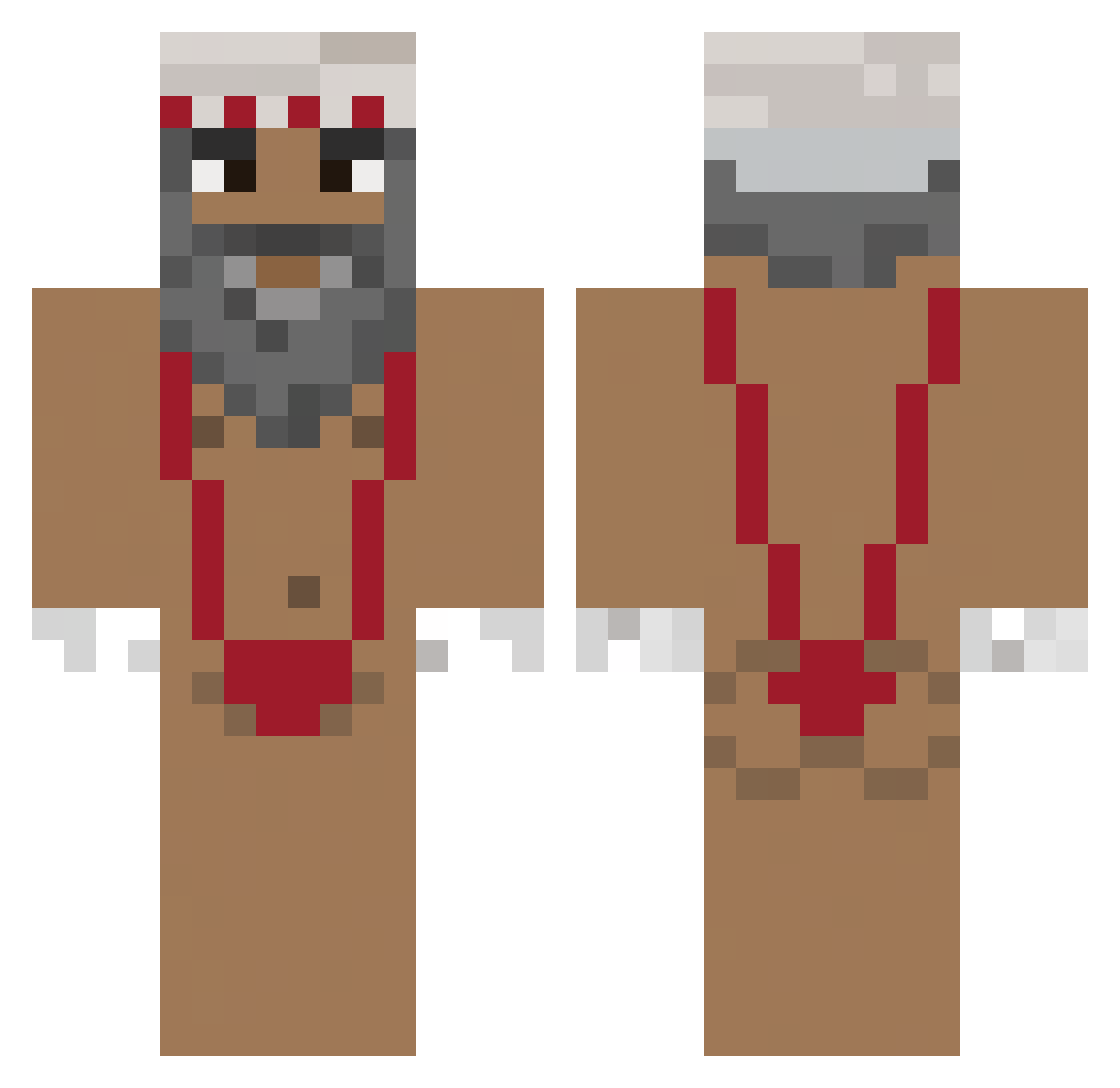 LeNiqqa Minecraft skin, front and back view