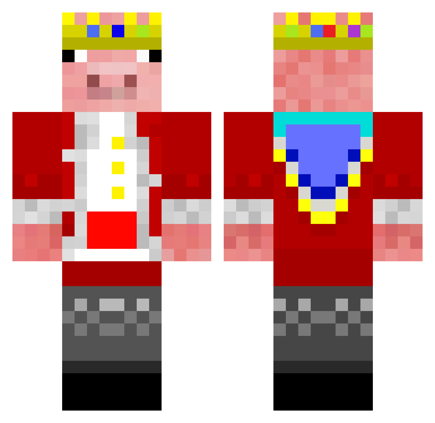 filiposk Minecraft skin, front and back view