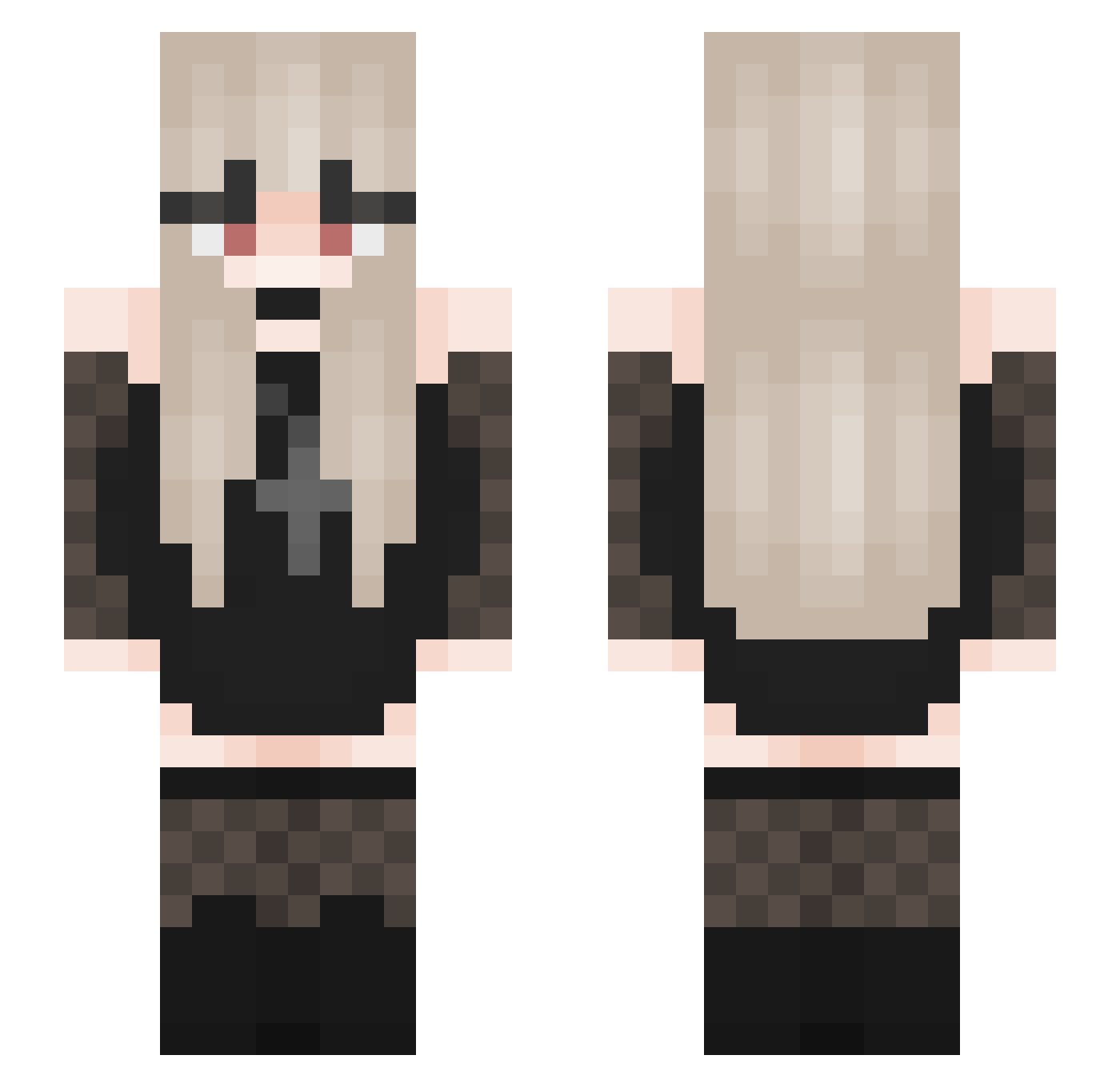 Tosinka14 Minecraft skin, front and back view