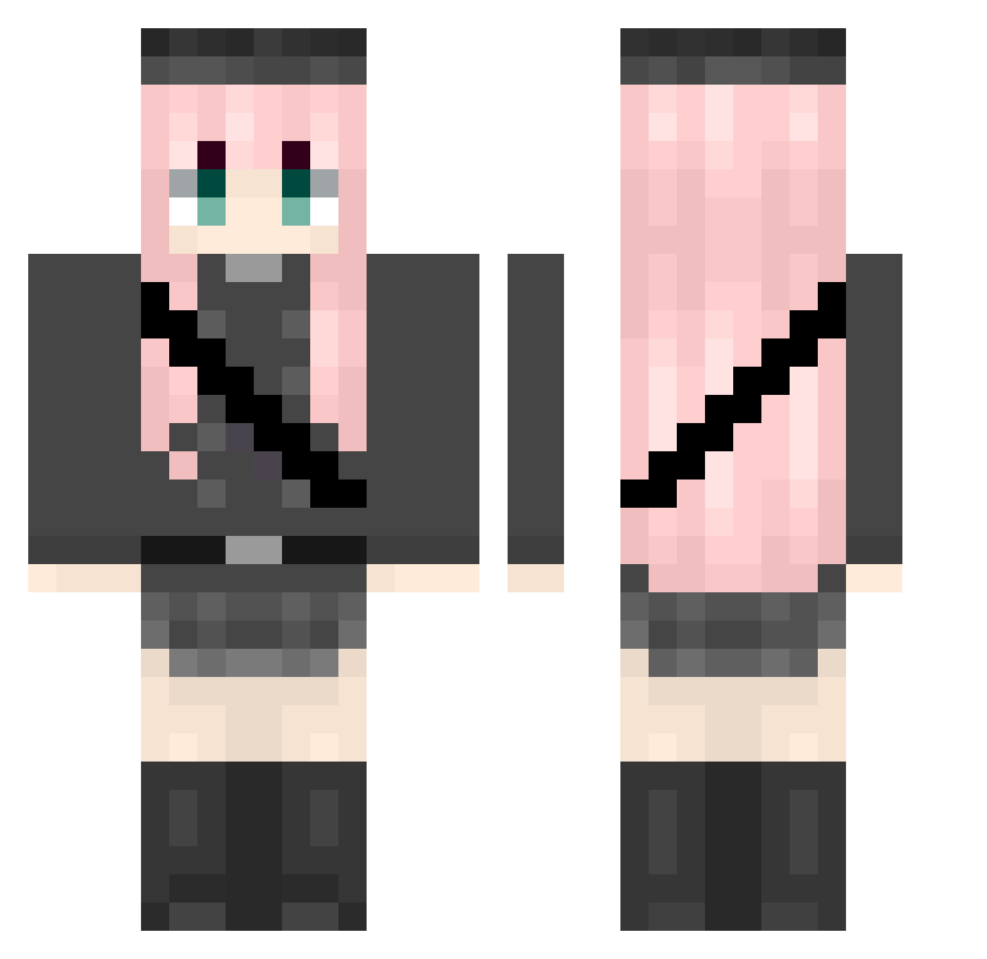 Lucy_bedroque Minecraft skin, front and back view