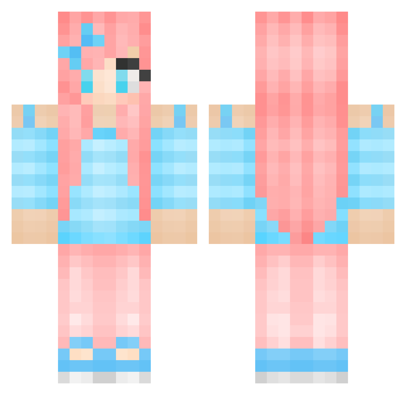 Shiuan0116 Minecraft skin, front and back view