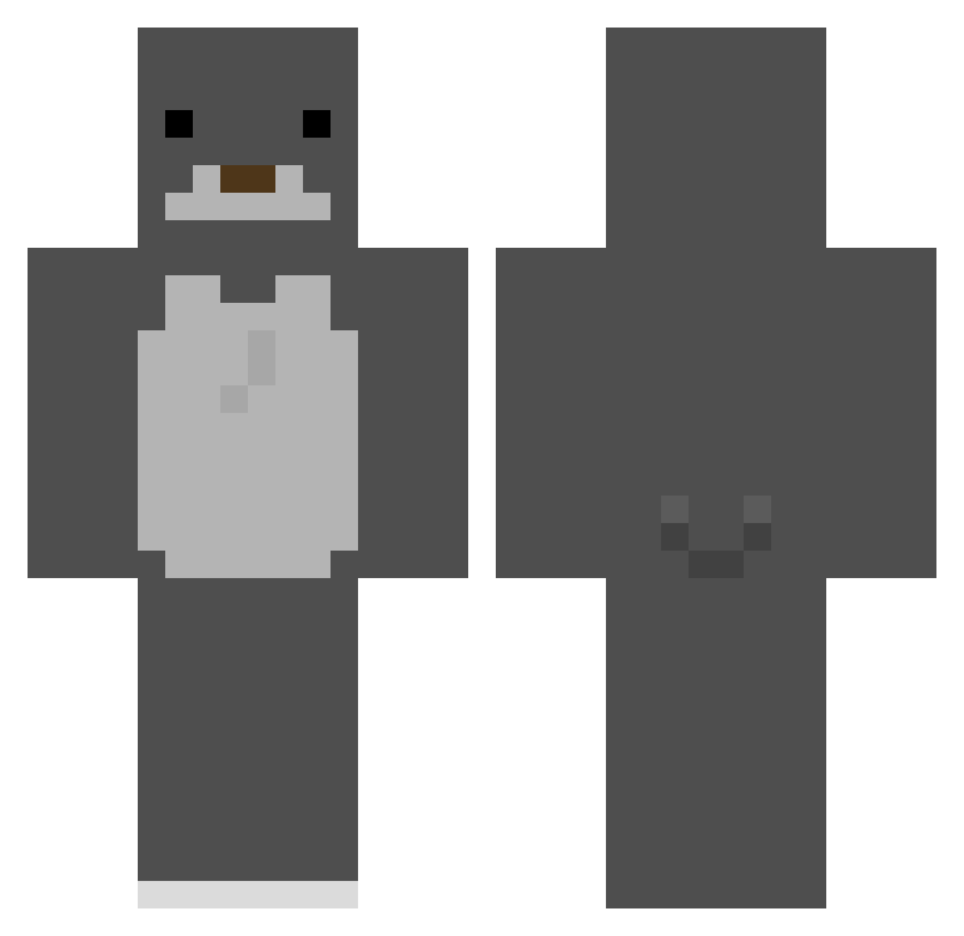 Baloouu Minecraft skin, front and back view