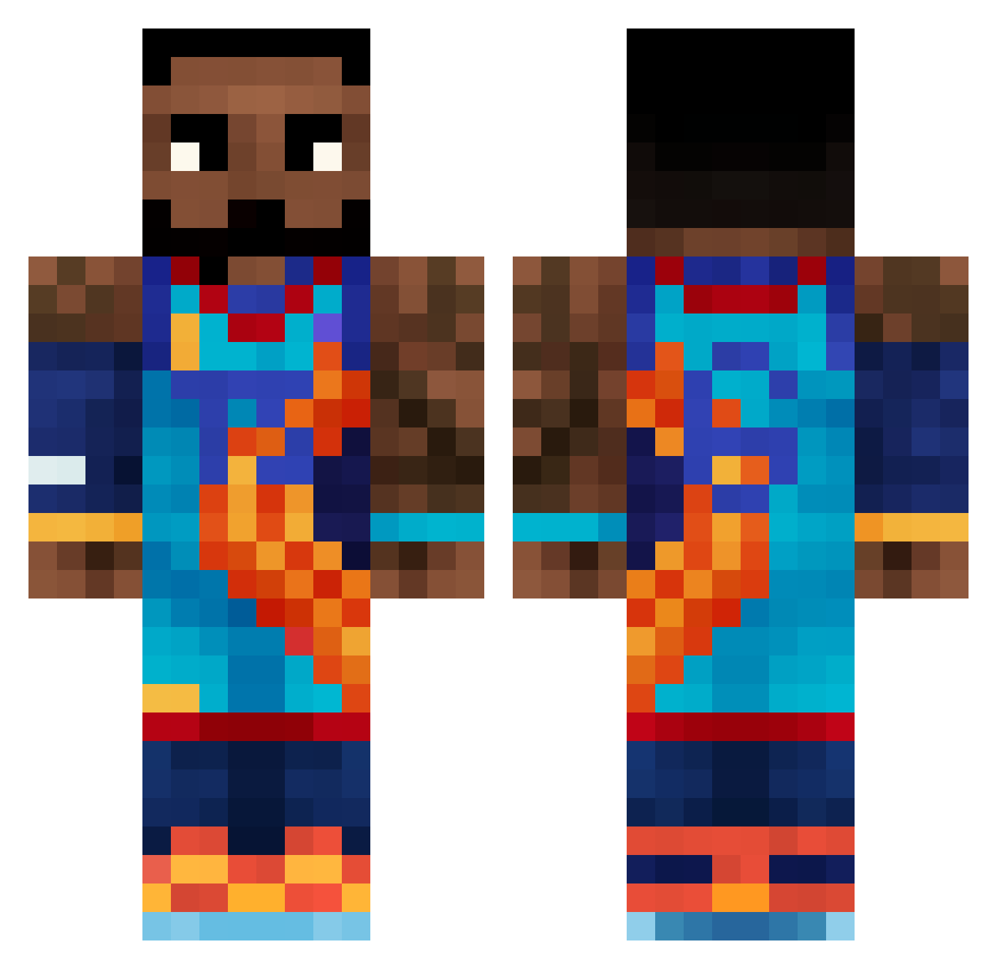 RobinzTuff Minecraft skin, front and back view