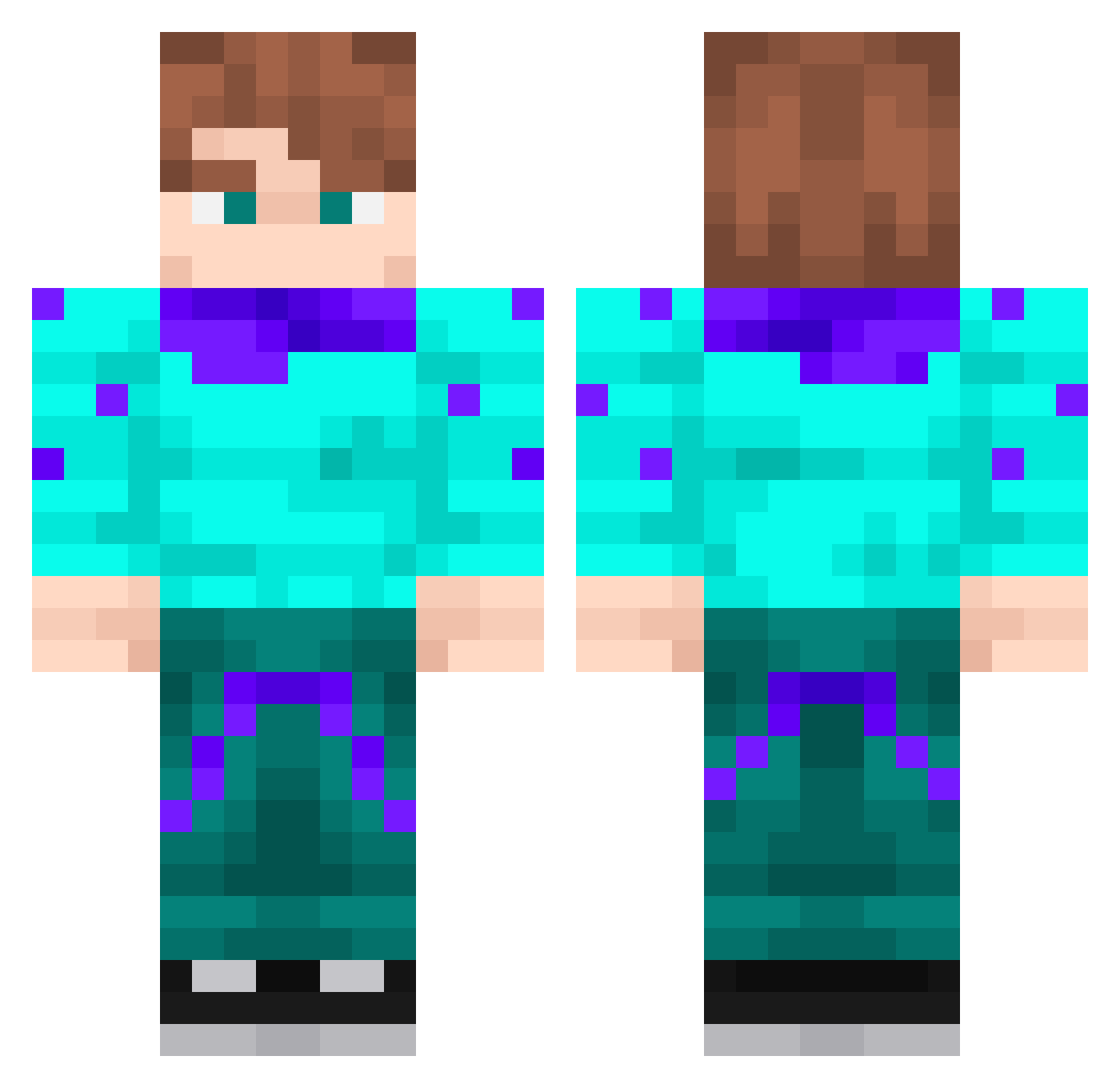 Sentipuh Minecraft skin, front and back view