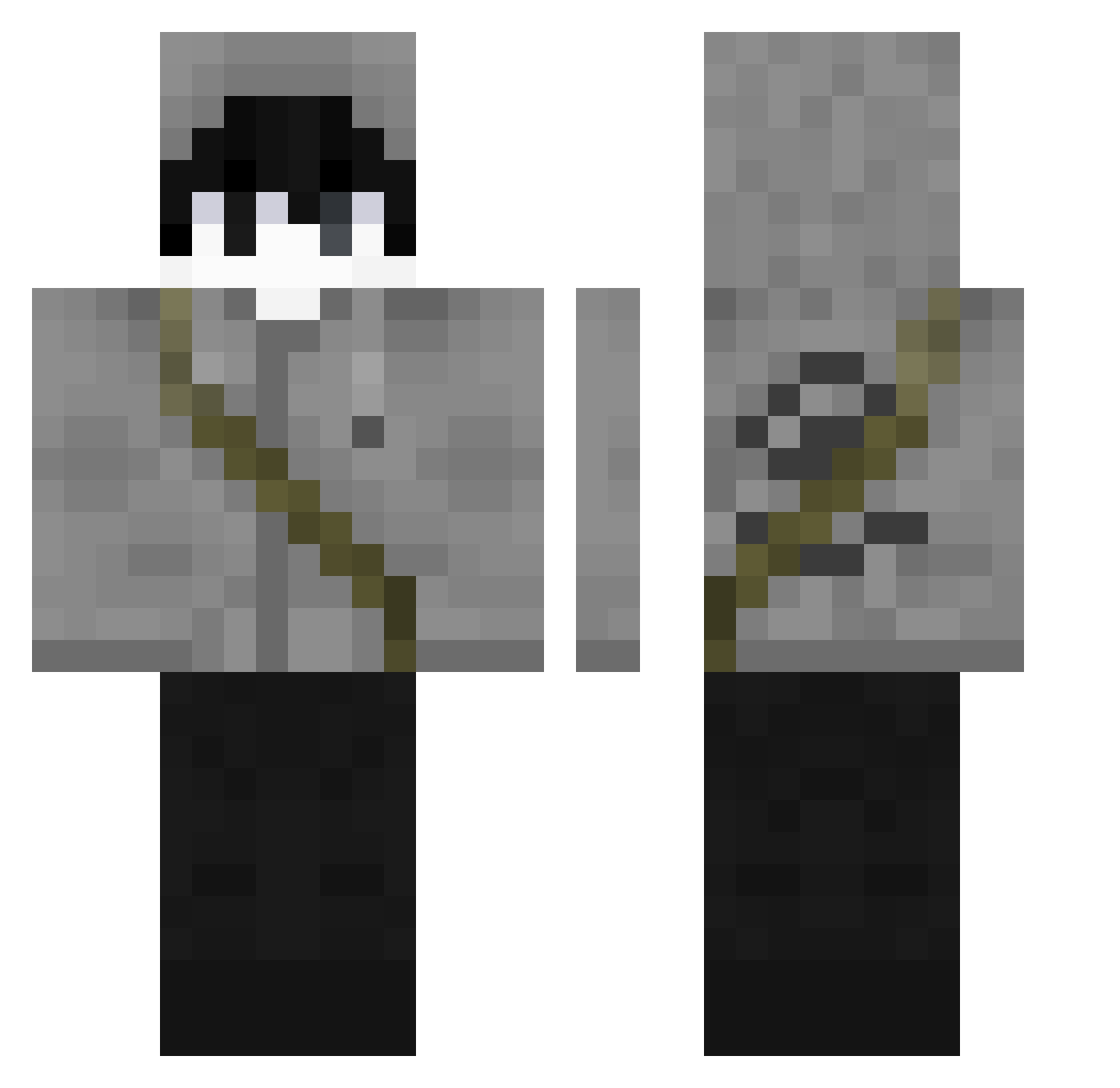 glaivehaha Minecraft skin, front and back view