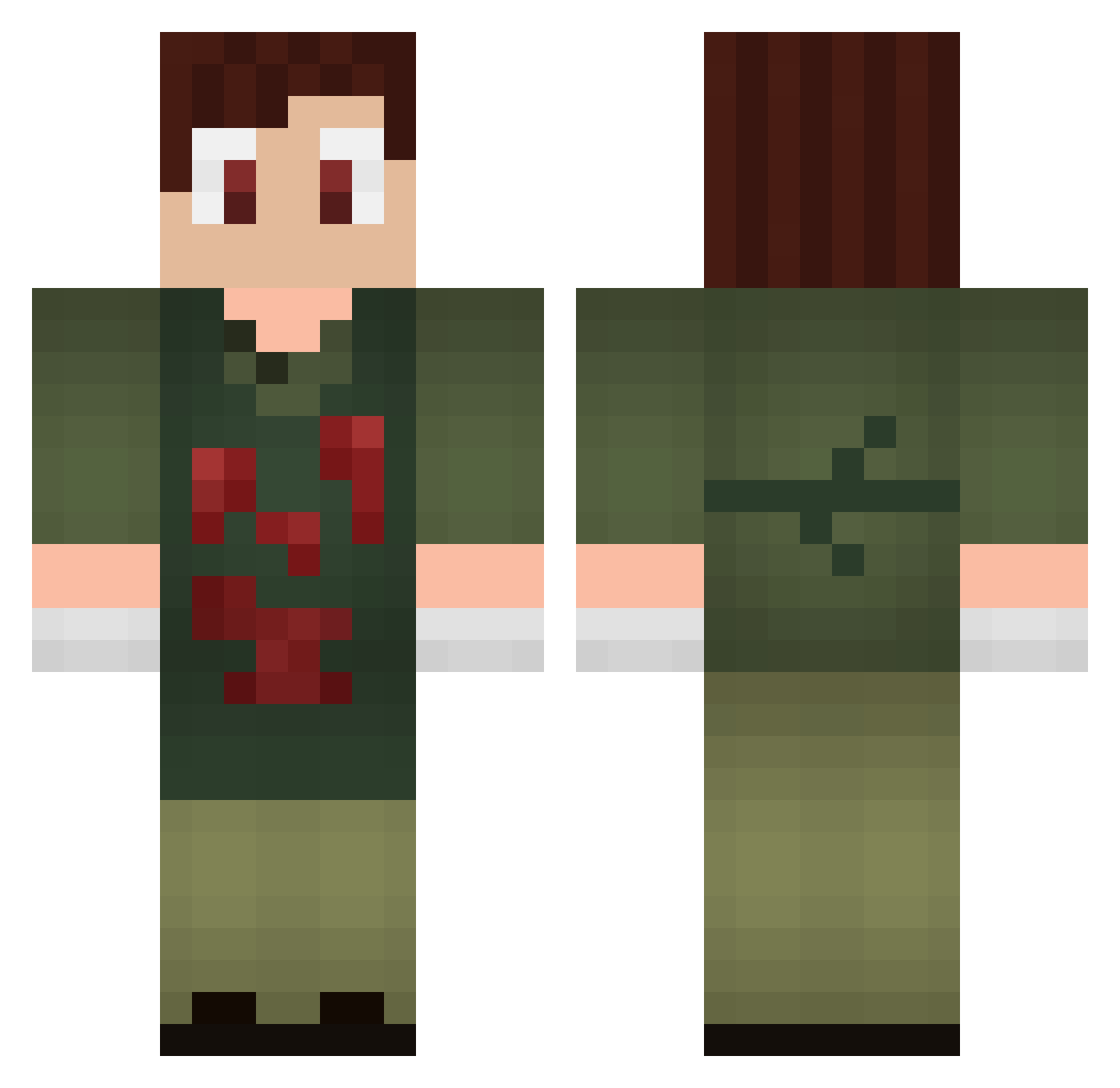 Dexota Minecraft skin, front and back view