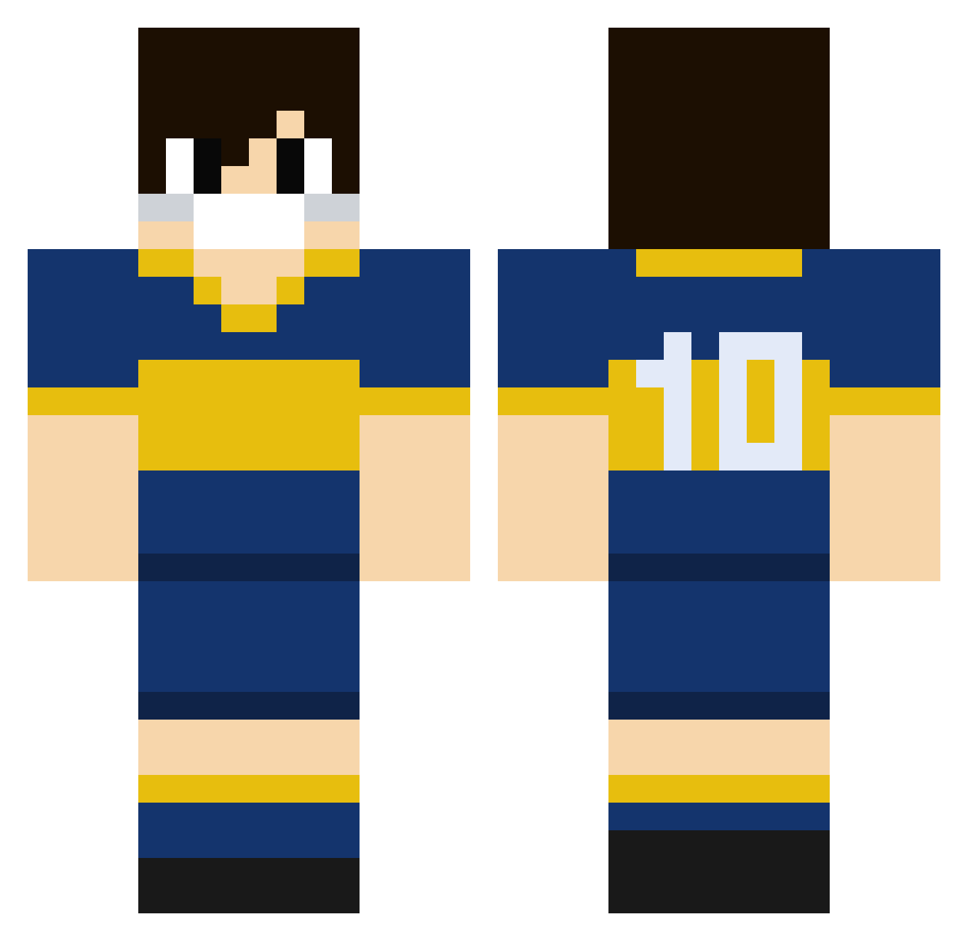 ThiagoCF Minecraft skin, front and back view