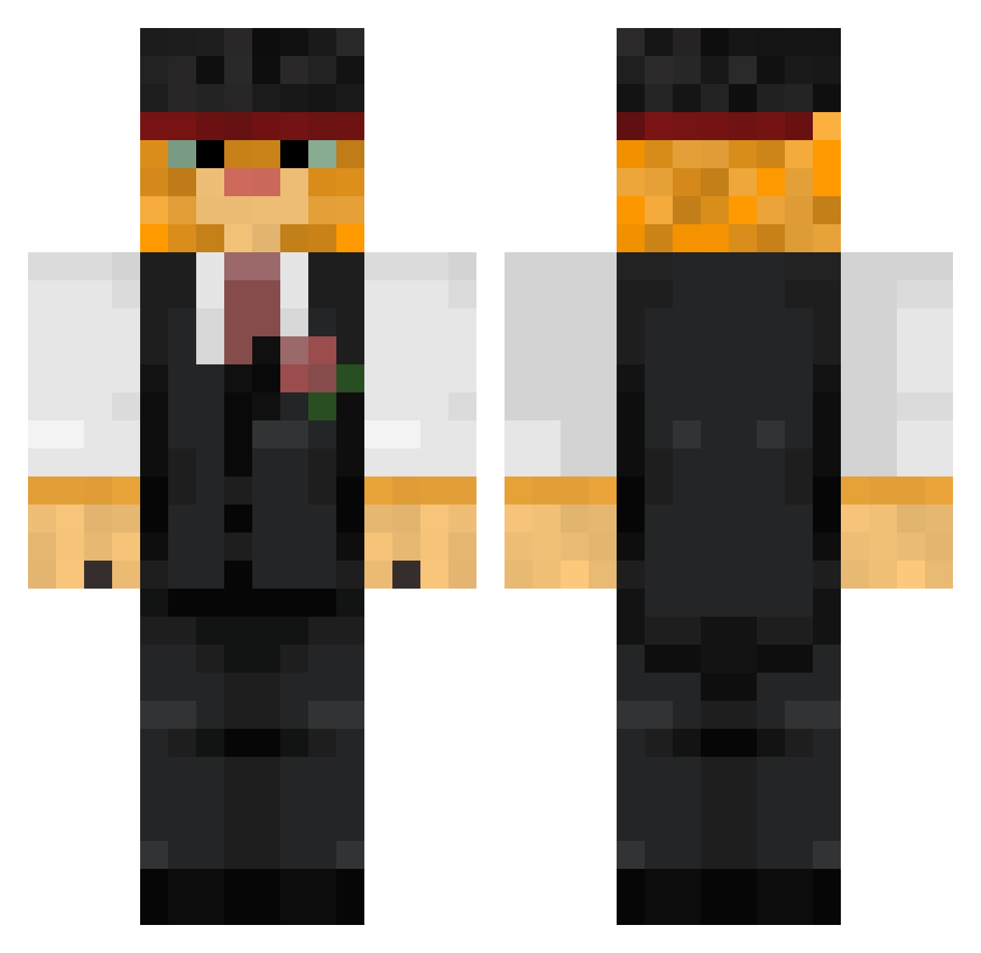 Cyats Minecraft skin, front and back view