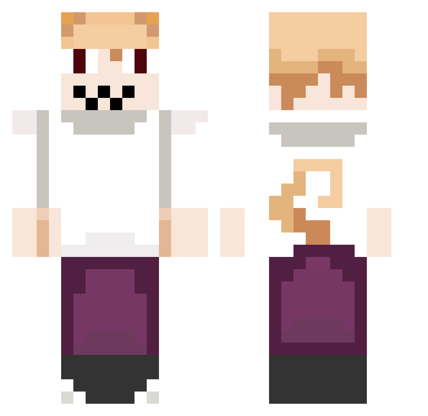 Toast_R_Oven Minecraft skin, front and back view