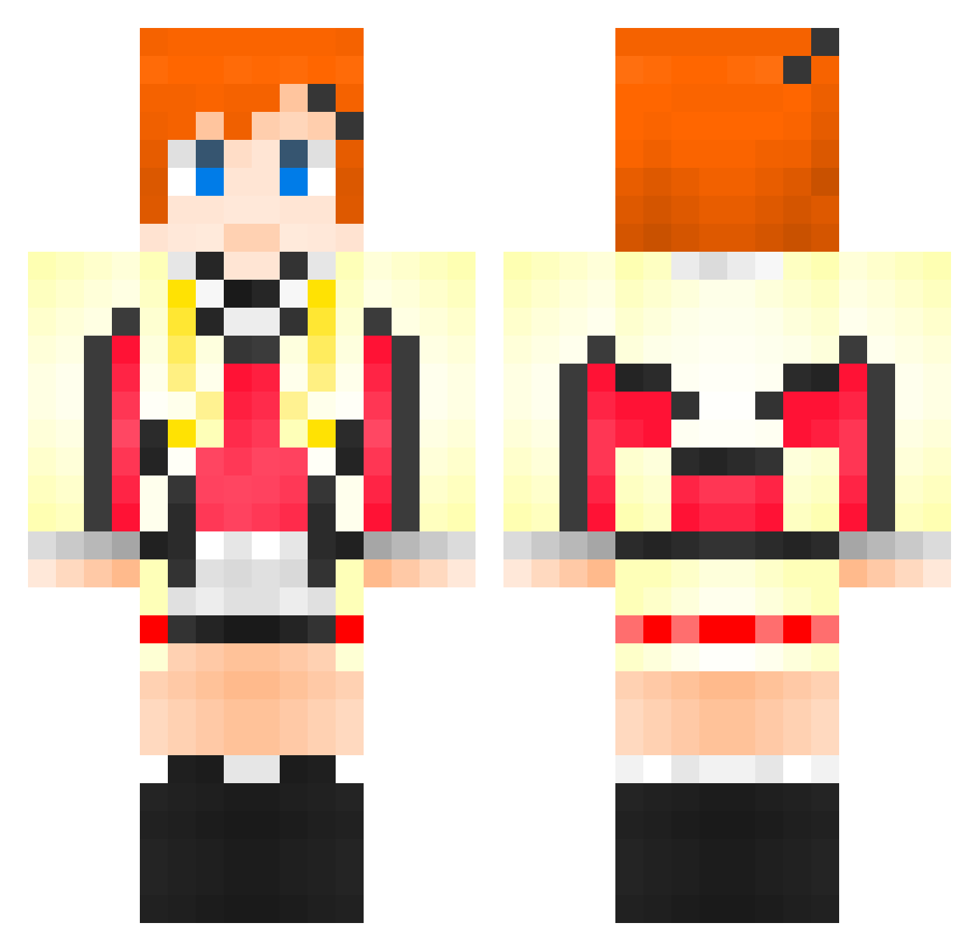 wshf2741 Minecraft skin, front and back view