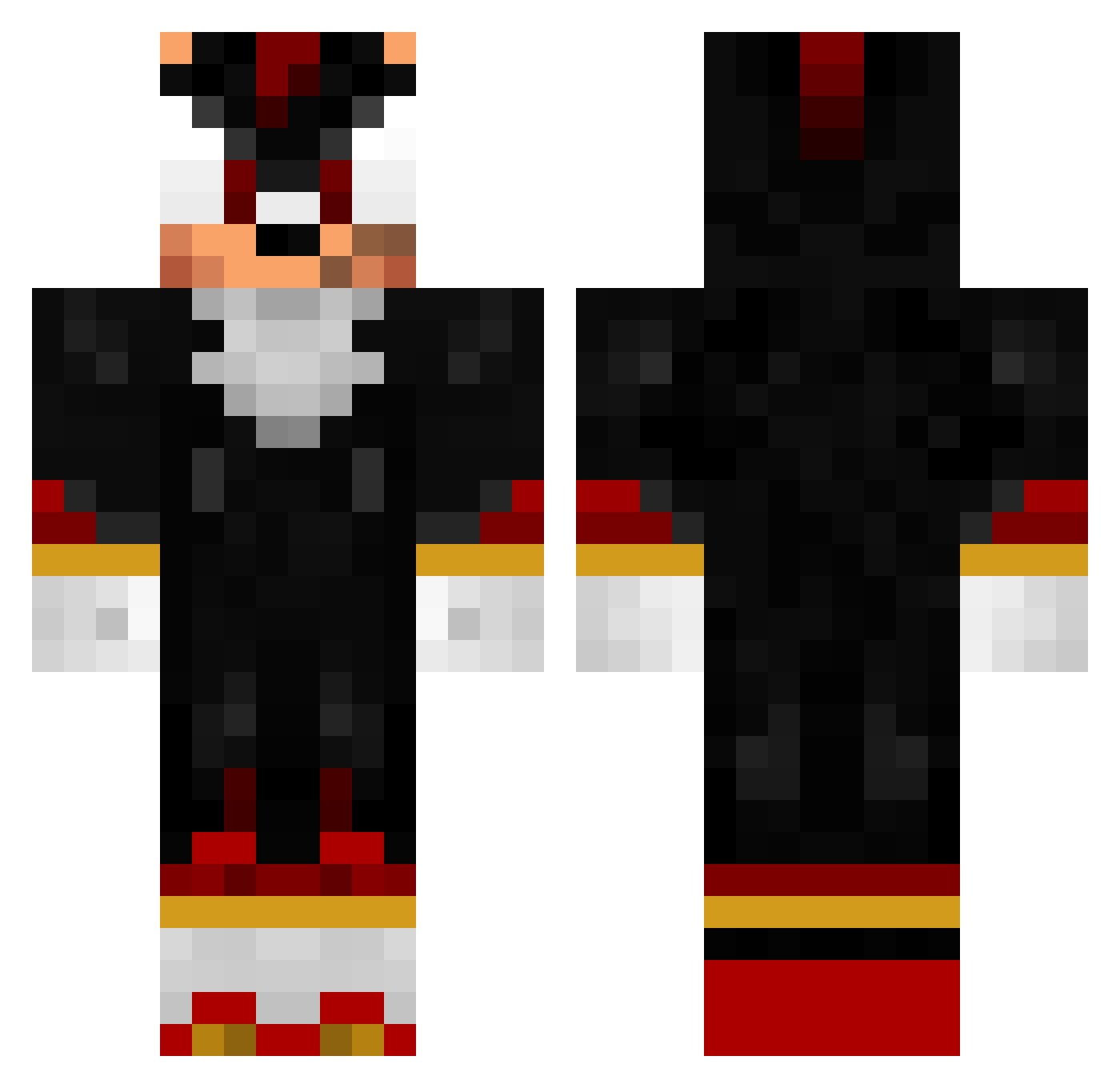 Pyrha48 Minecraft skin, front and back view