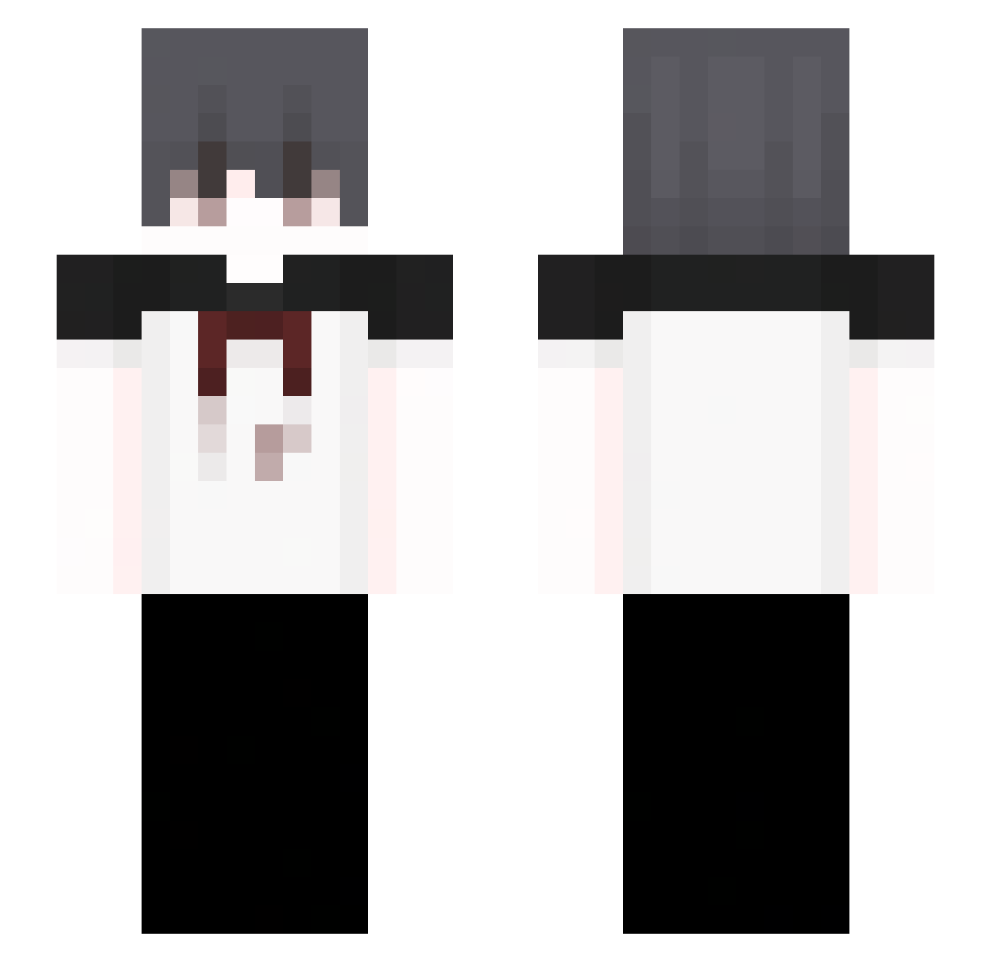 hqx Minecraft skin, front and back view