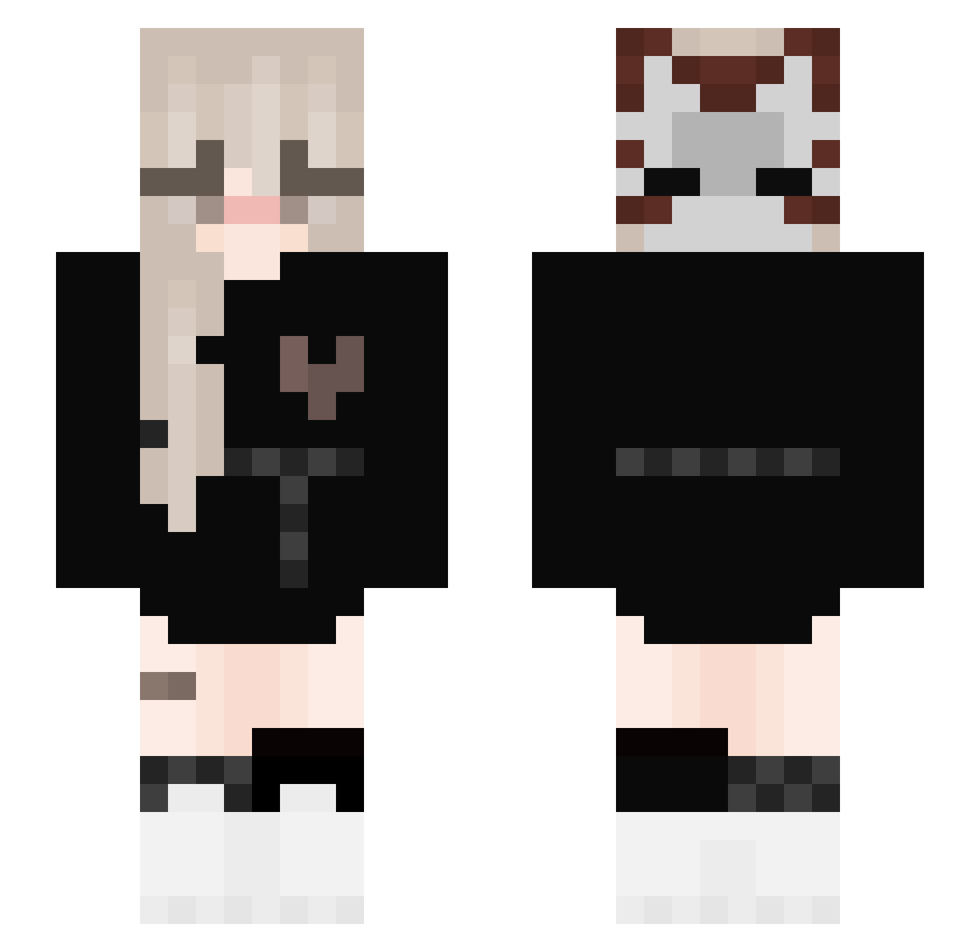 sennett Minecraft skin, front and back view