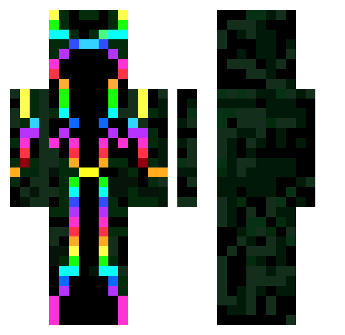 VX_MateoGaming Minecraft skin, front and back view