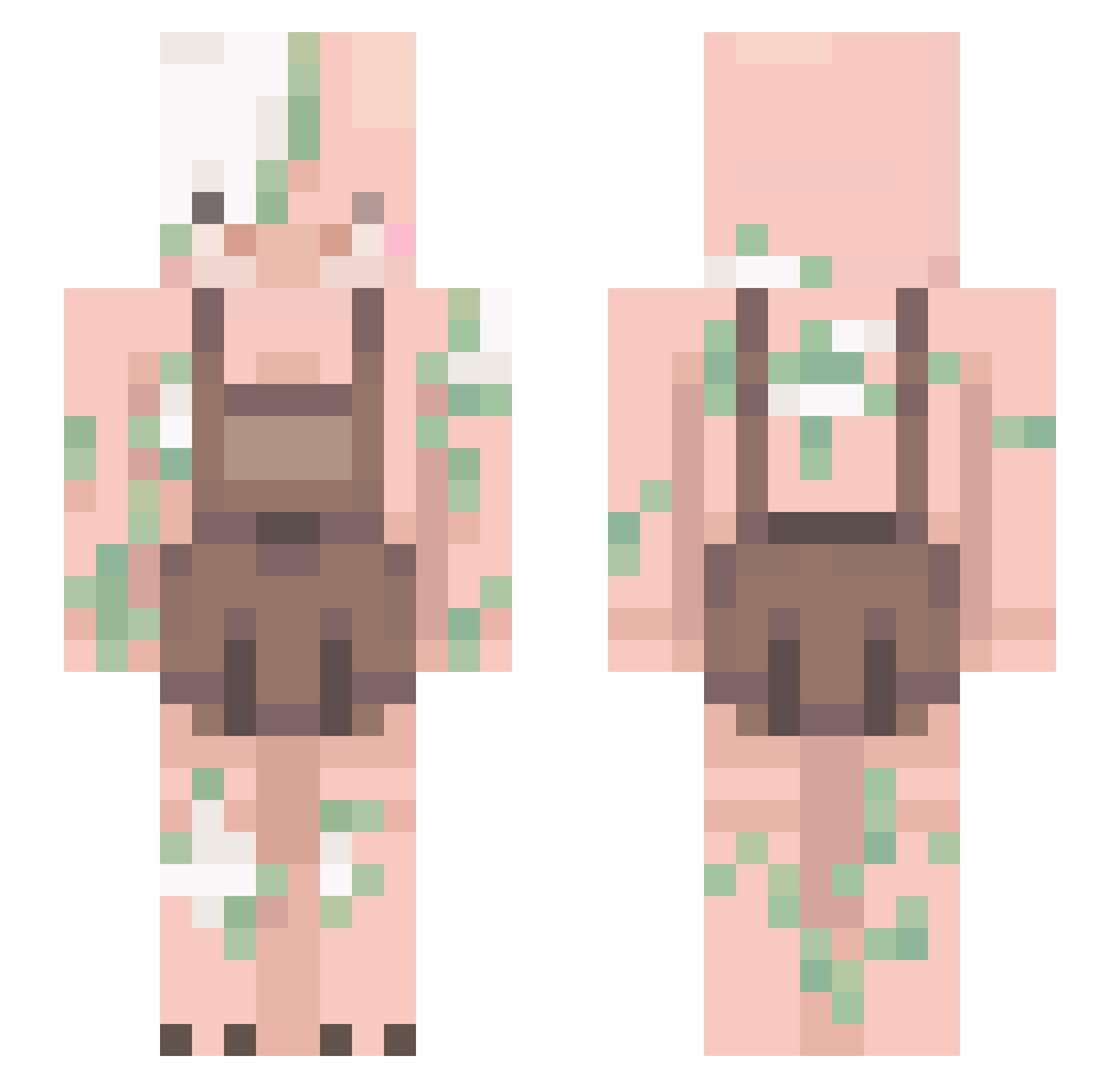 Komque Minecraft skin, front and back view