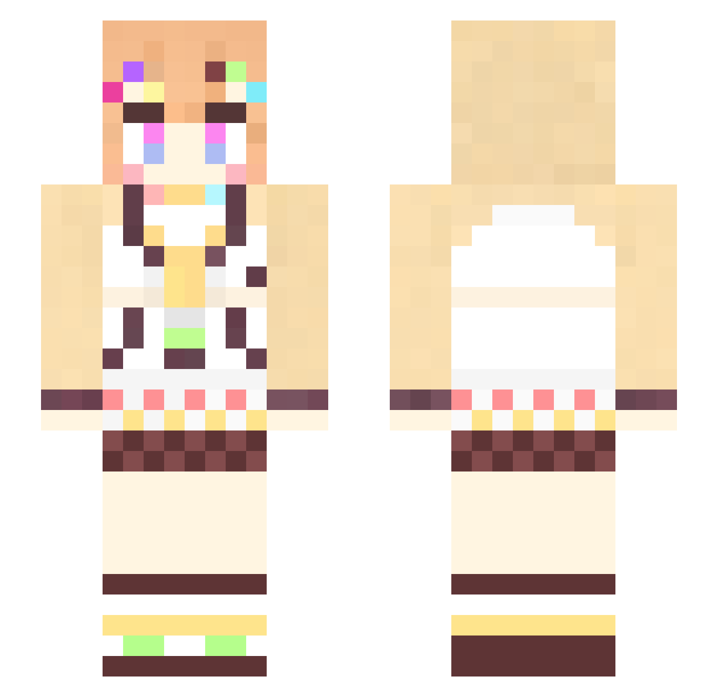 YAMADA1623 Minecraft skin, front and back view