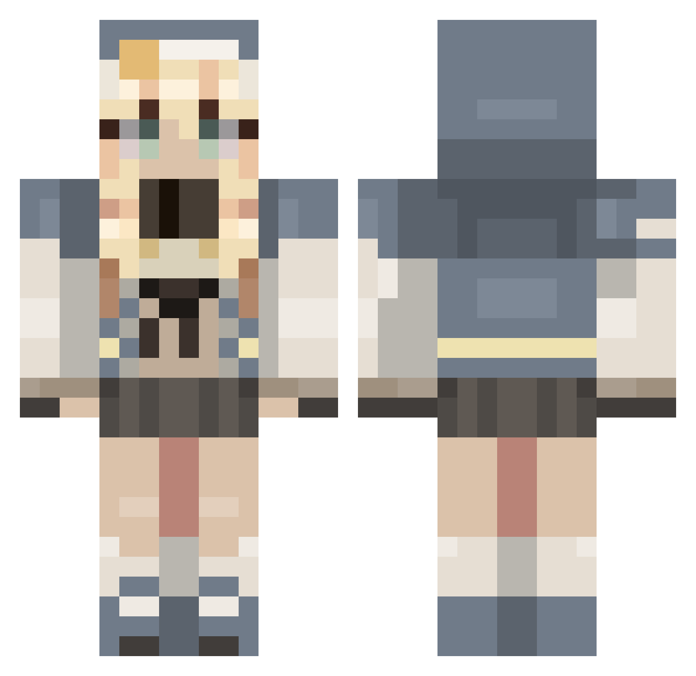Dabaloo Minecraft skin, front and back view