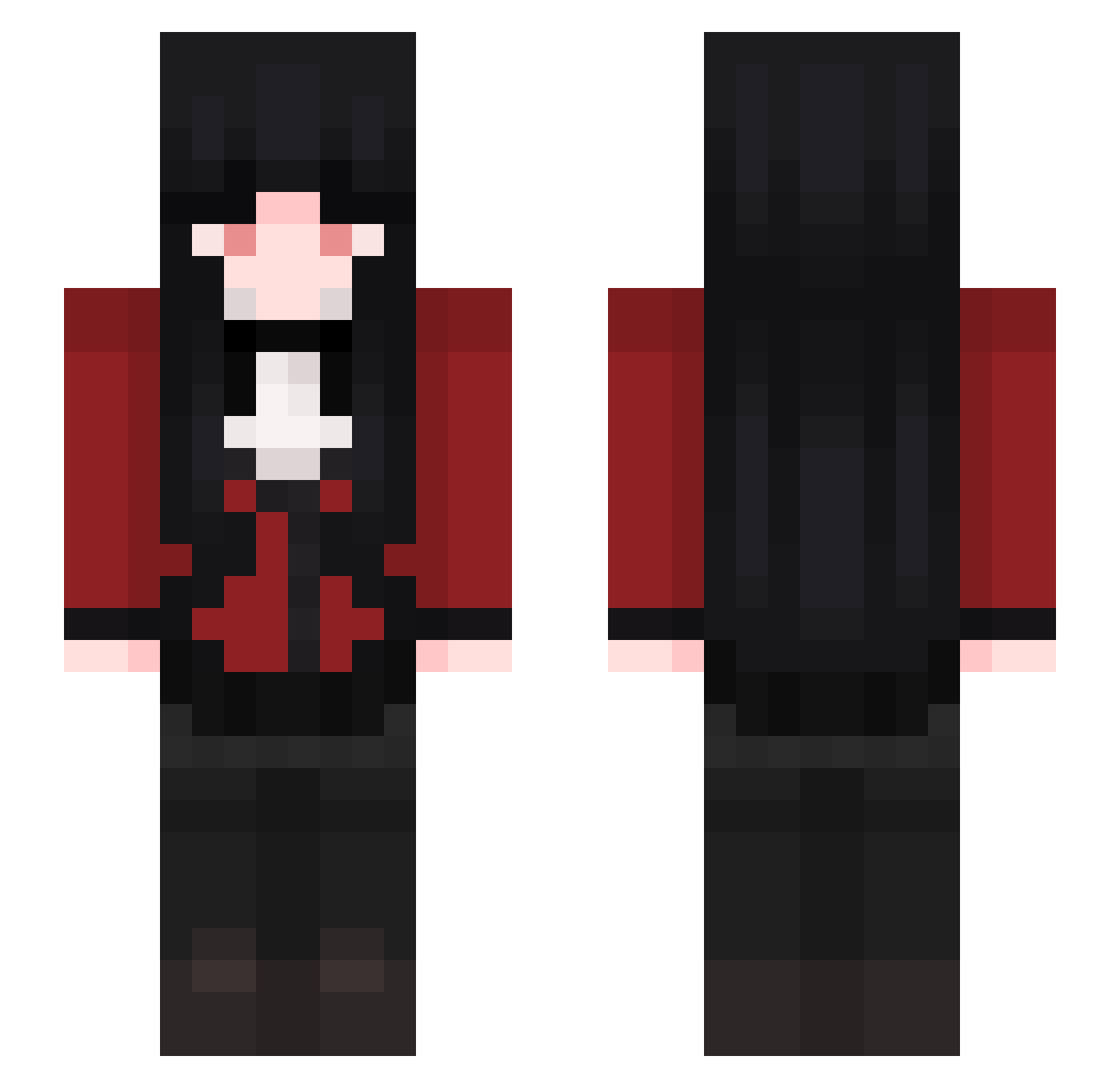YumekoBestWaifu Minecraft skin, front and back view