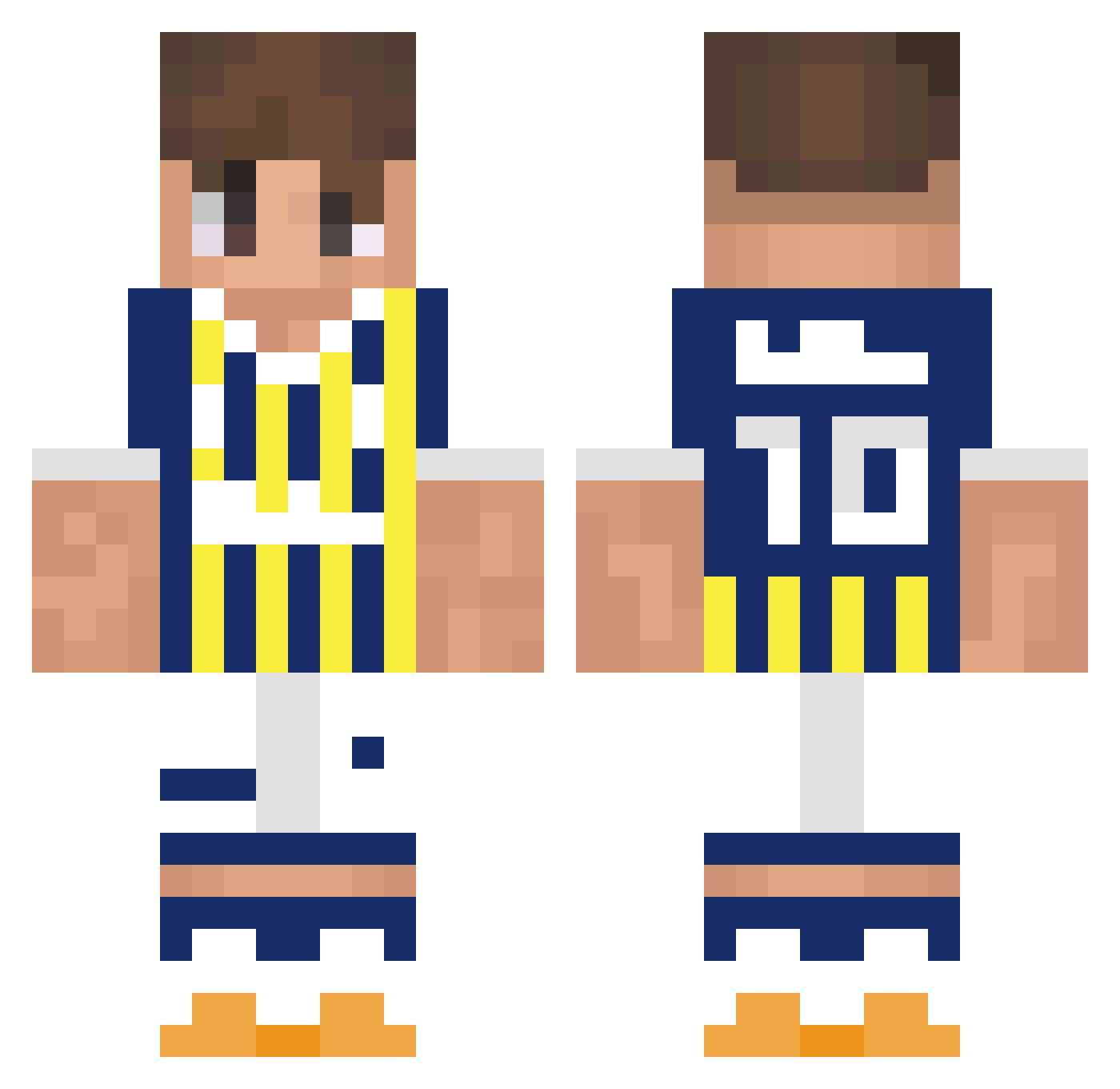 OneHappyMonke Minecraft skin, front and back view