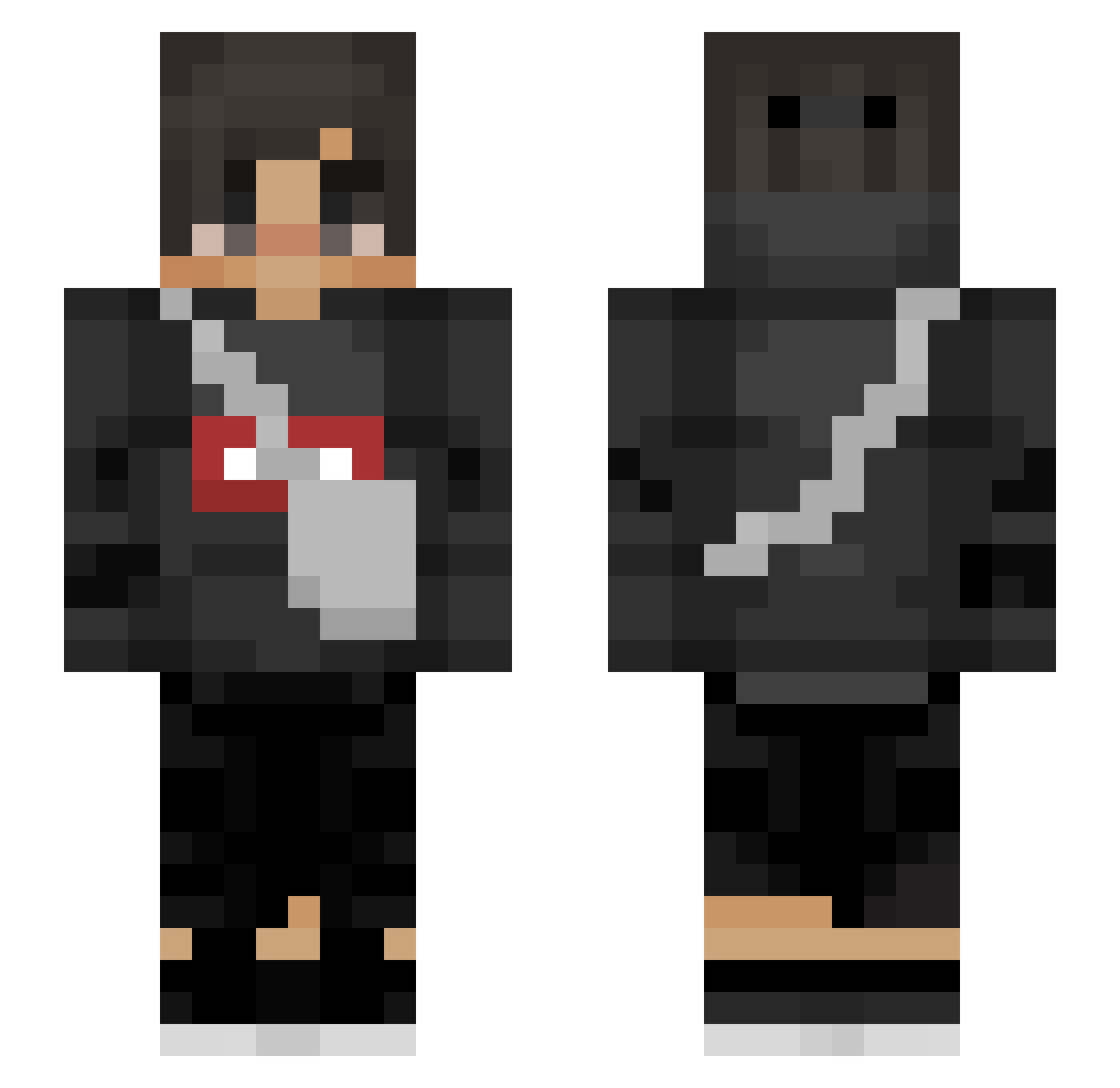 Schmerzlindernd Minecraft skin, front and back view