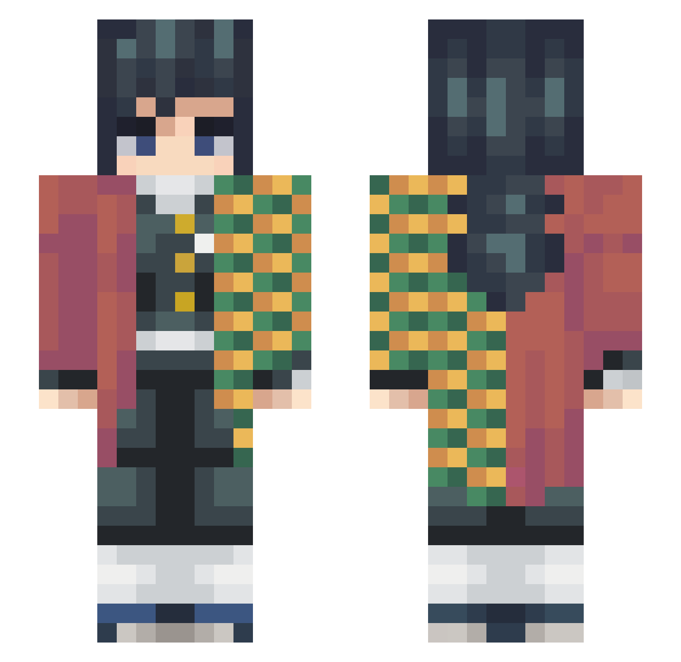 Kimozow Minecraft skin, front and back view