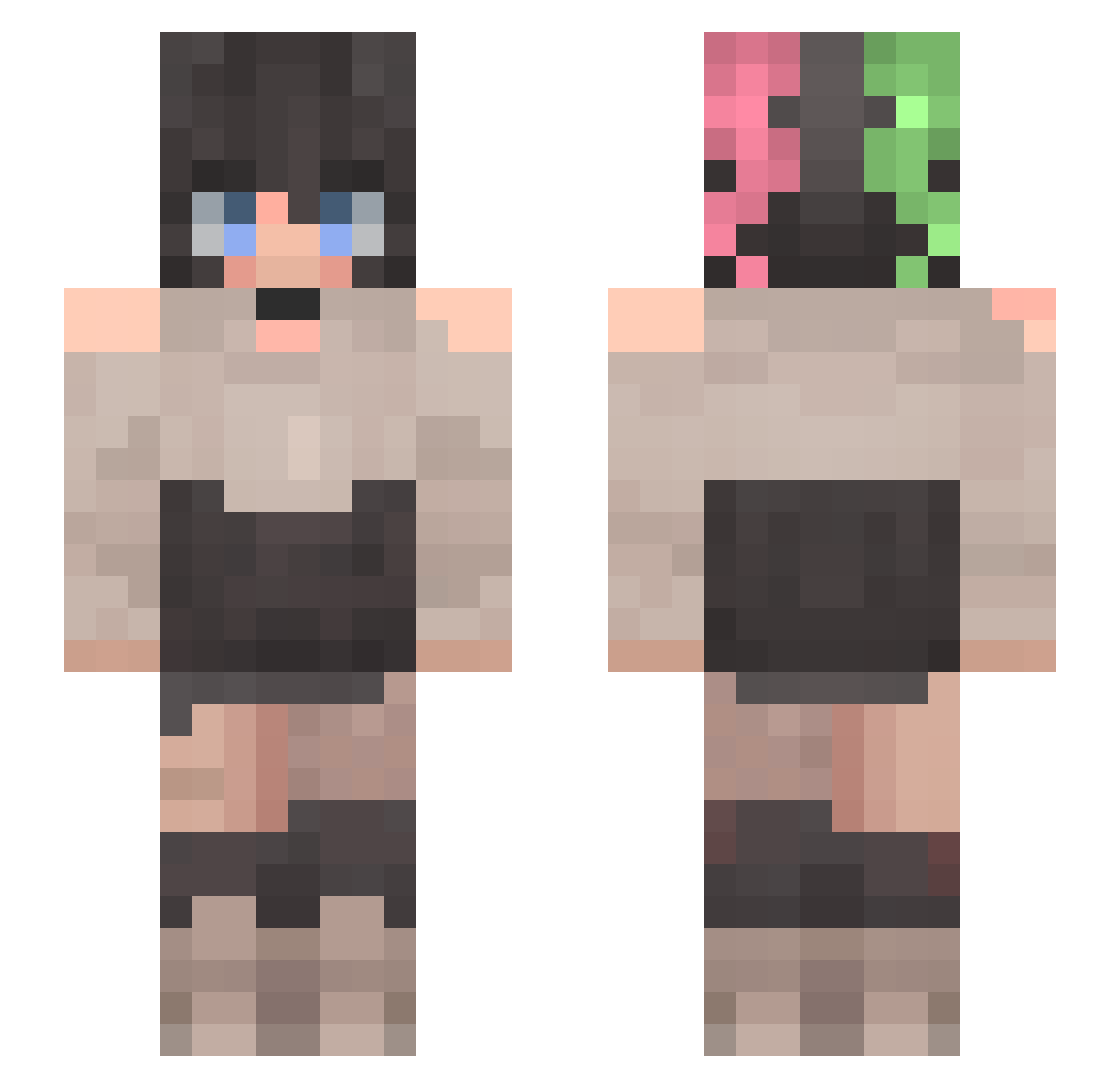 Jagett Minecraft skin, front and back view