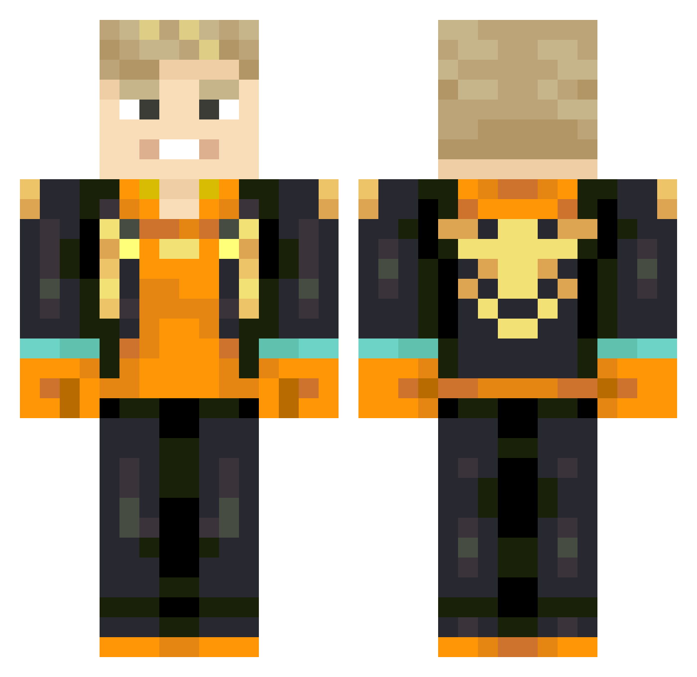 Desbeanz Minecraft skin, front and back view