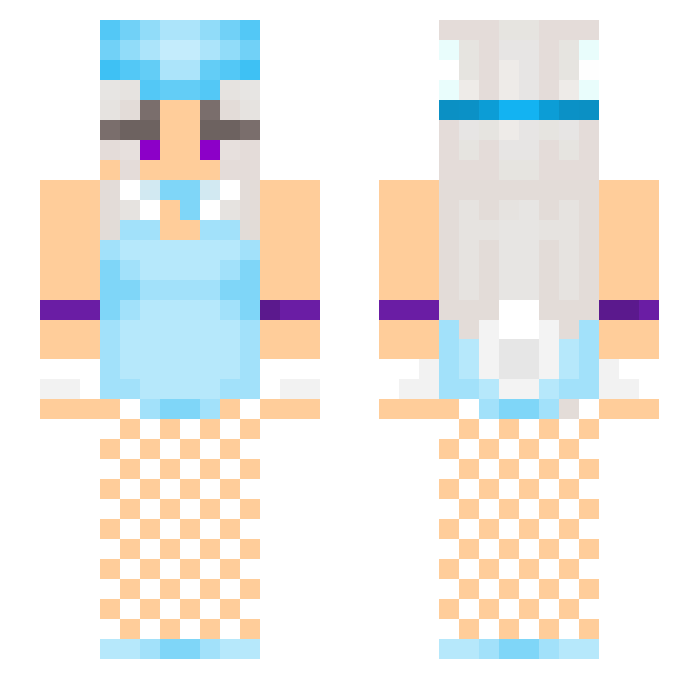 TremblingThighs Minecraft skin, front and back view