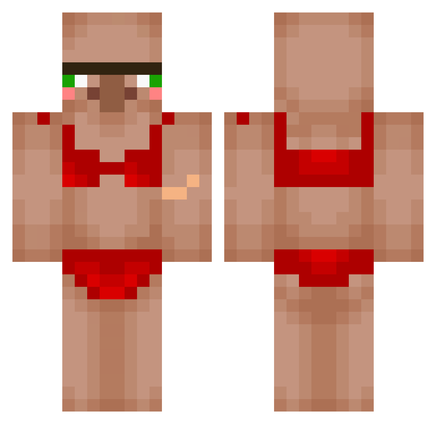 Pyjy Minecraft skin, front and back view