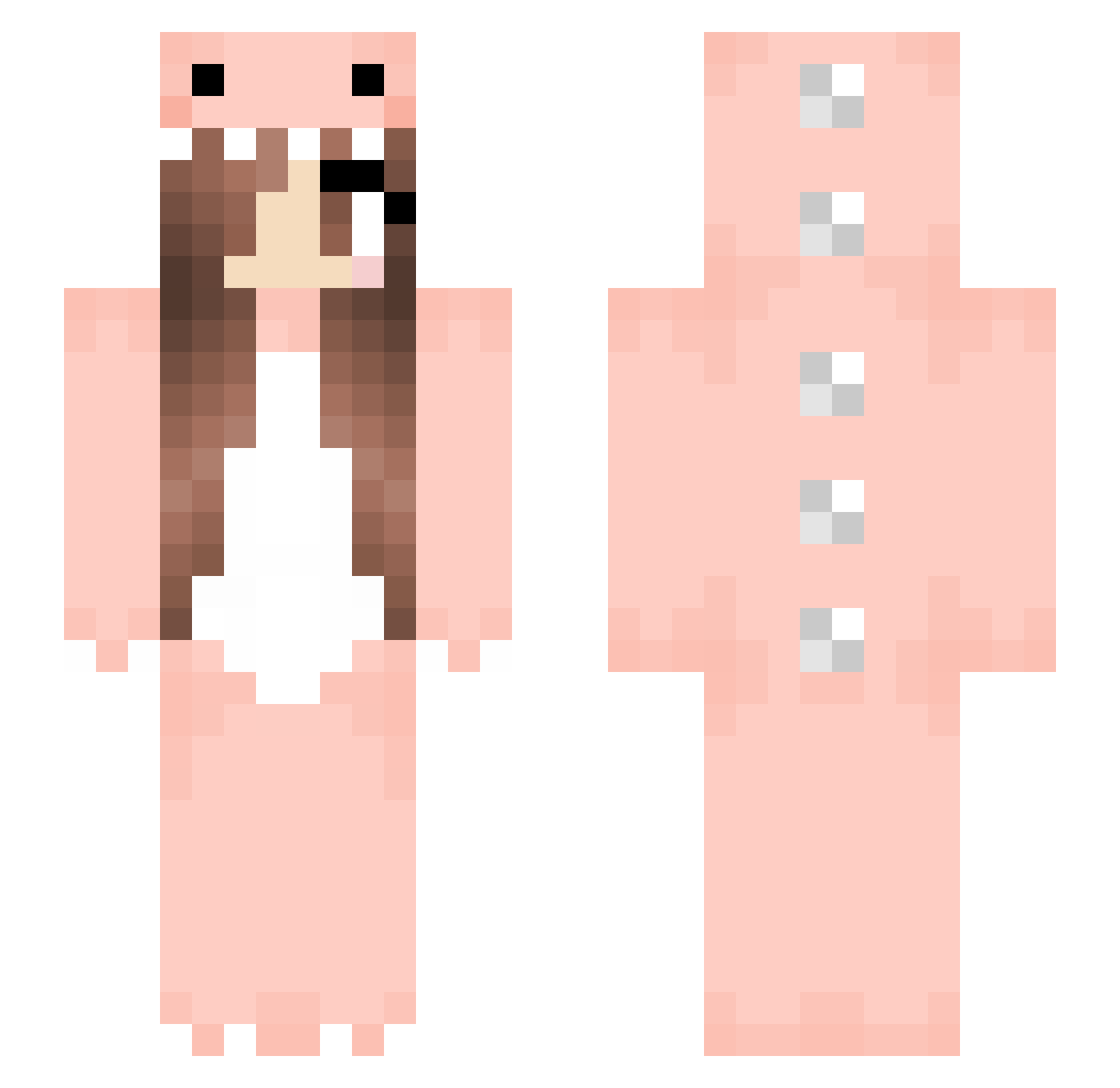 CuteBarbieGirl Minecraft skin, front and back view
