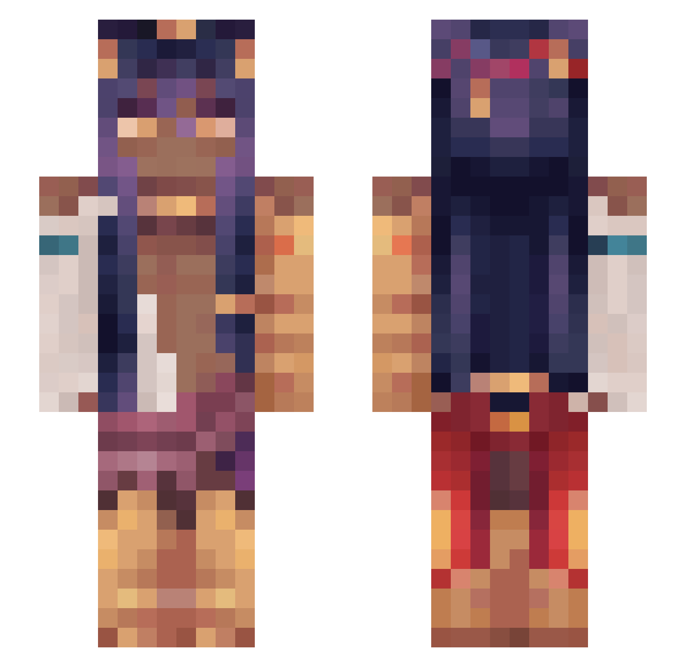 Player_Lemon Minecraft skin, front and back view