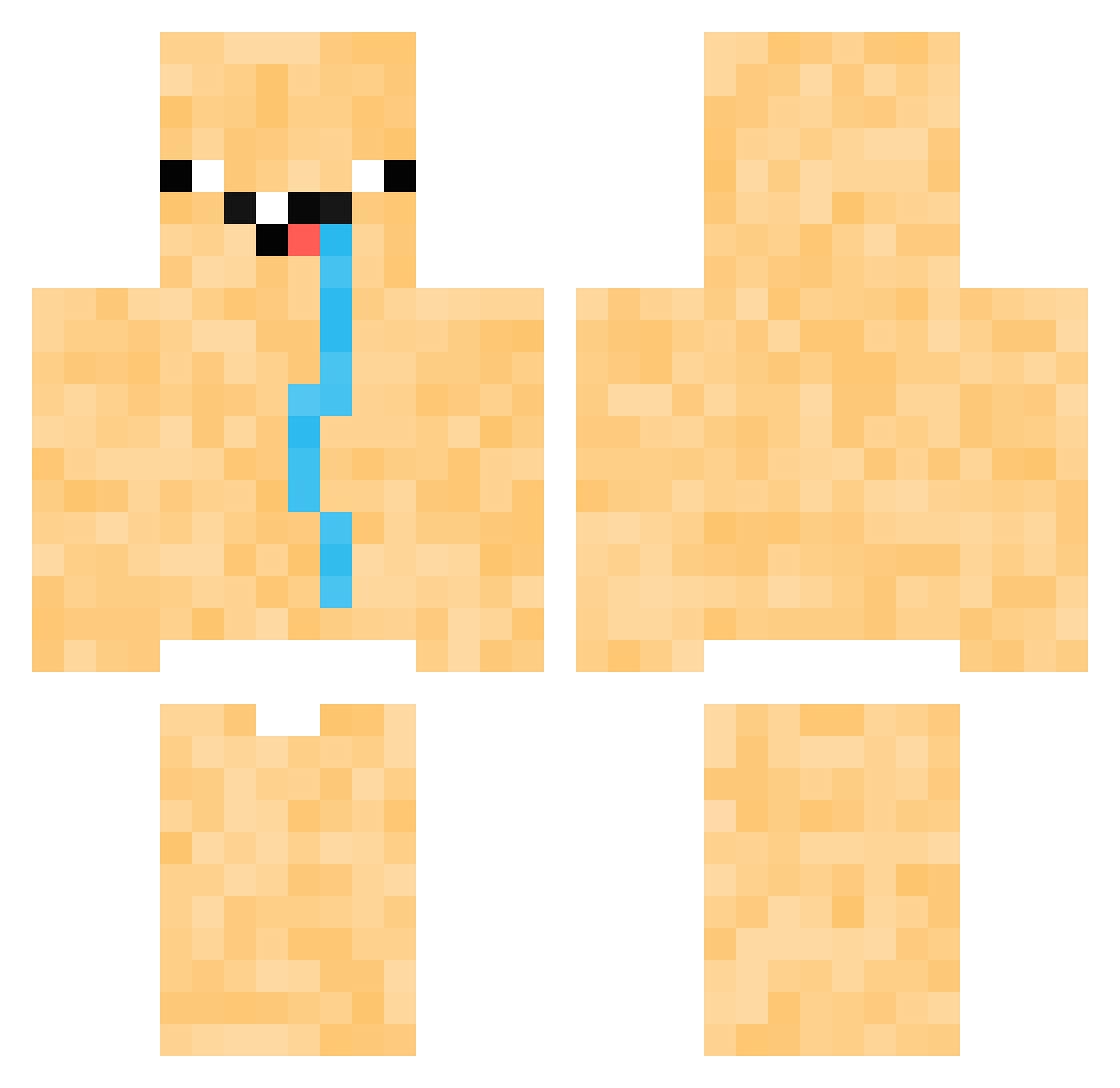 memedealer2 Minecraft skin, front and back view