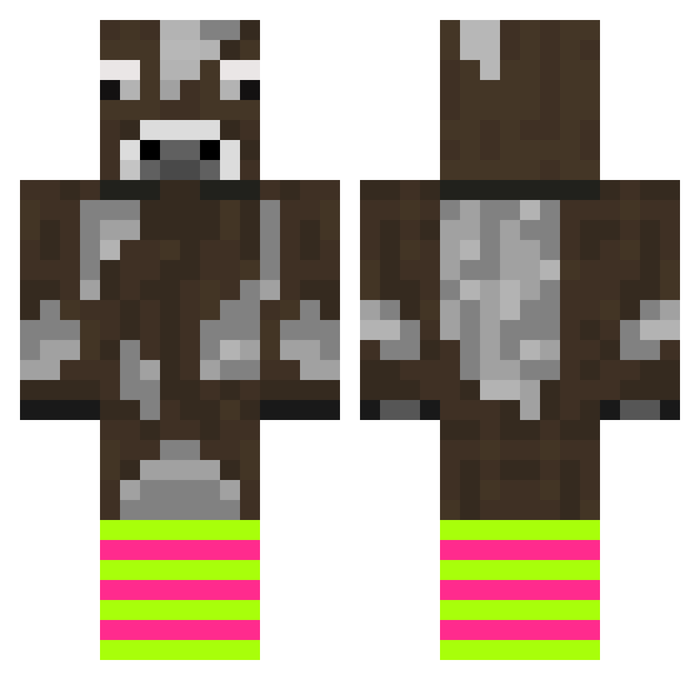 Holly Minecraft skin, front and back view