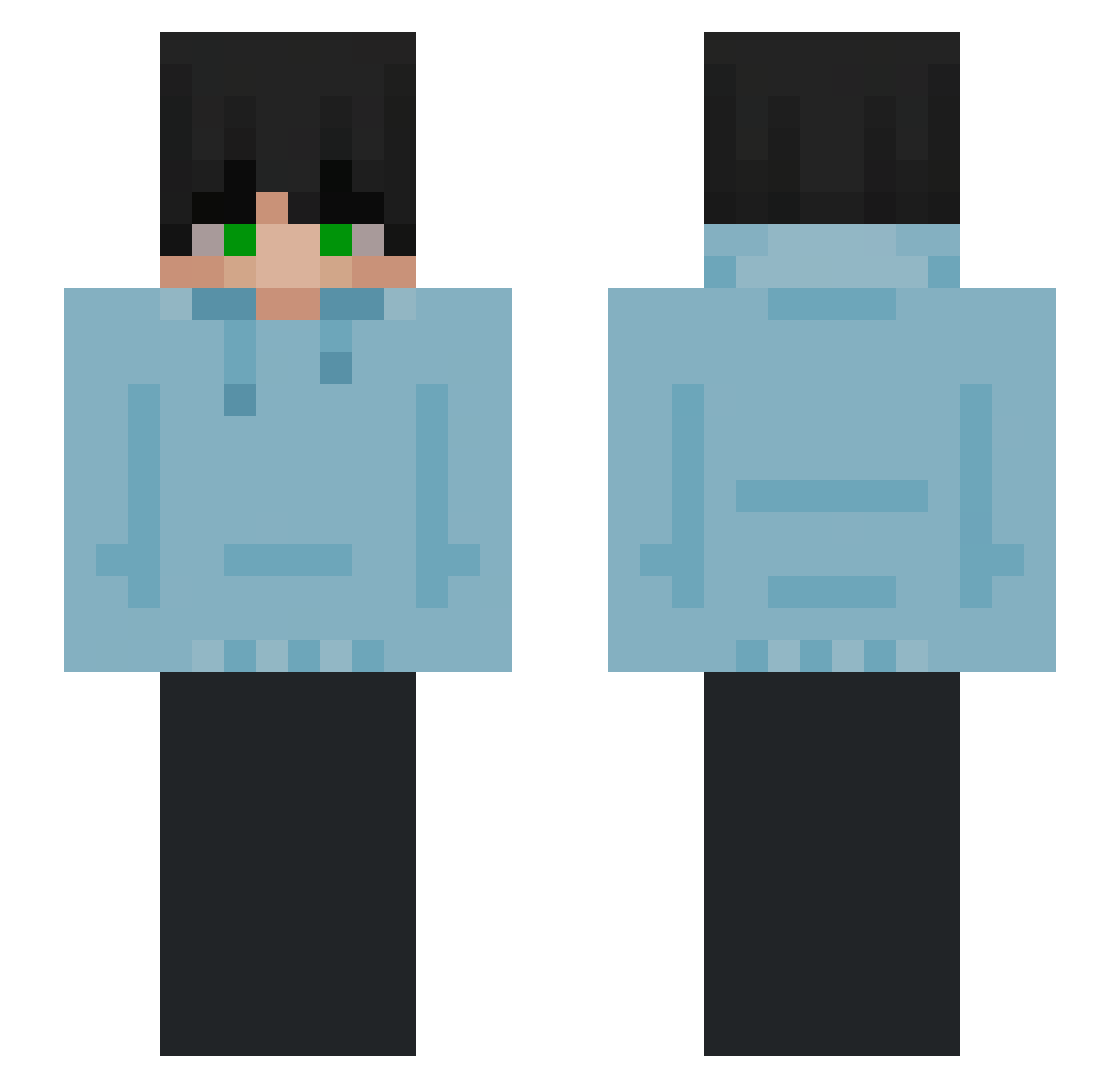 Thais1235 Minecraft skin, front and back view