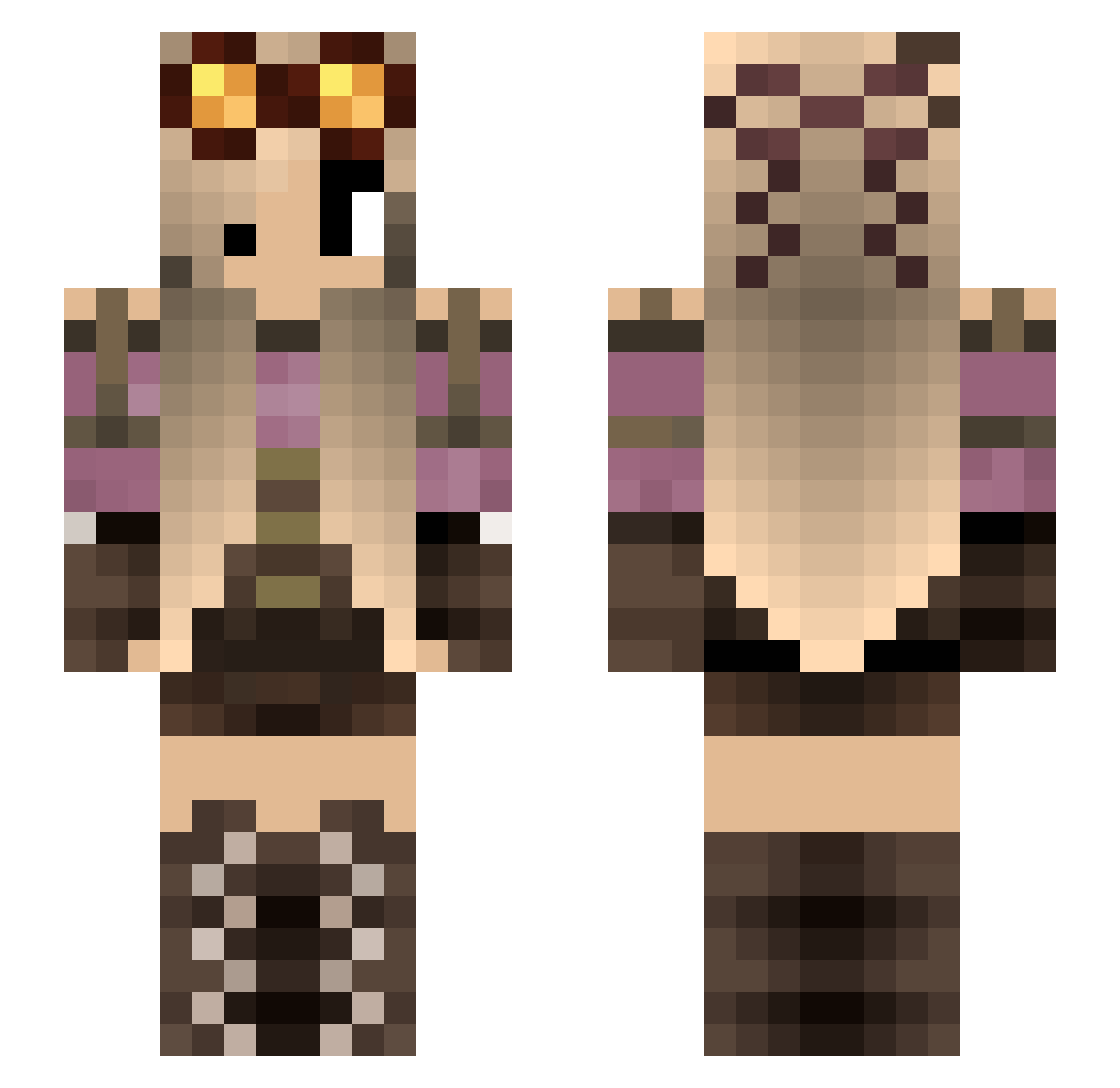tholu Minecraft skin, front and back view