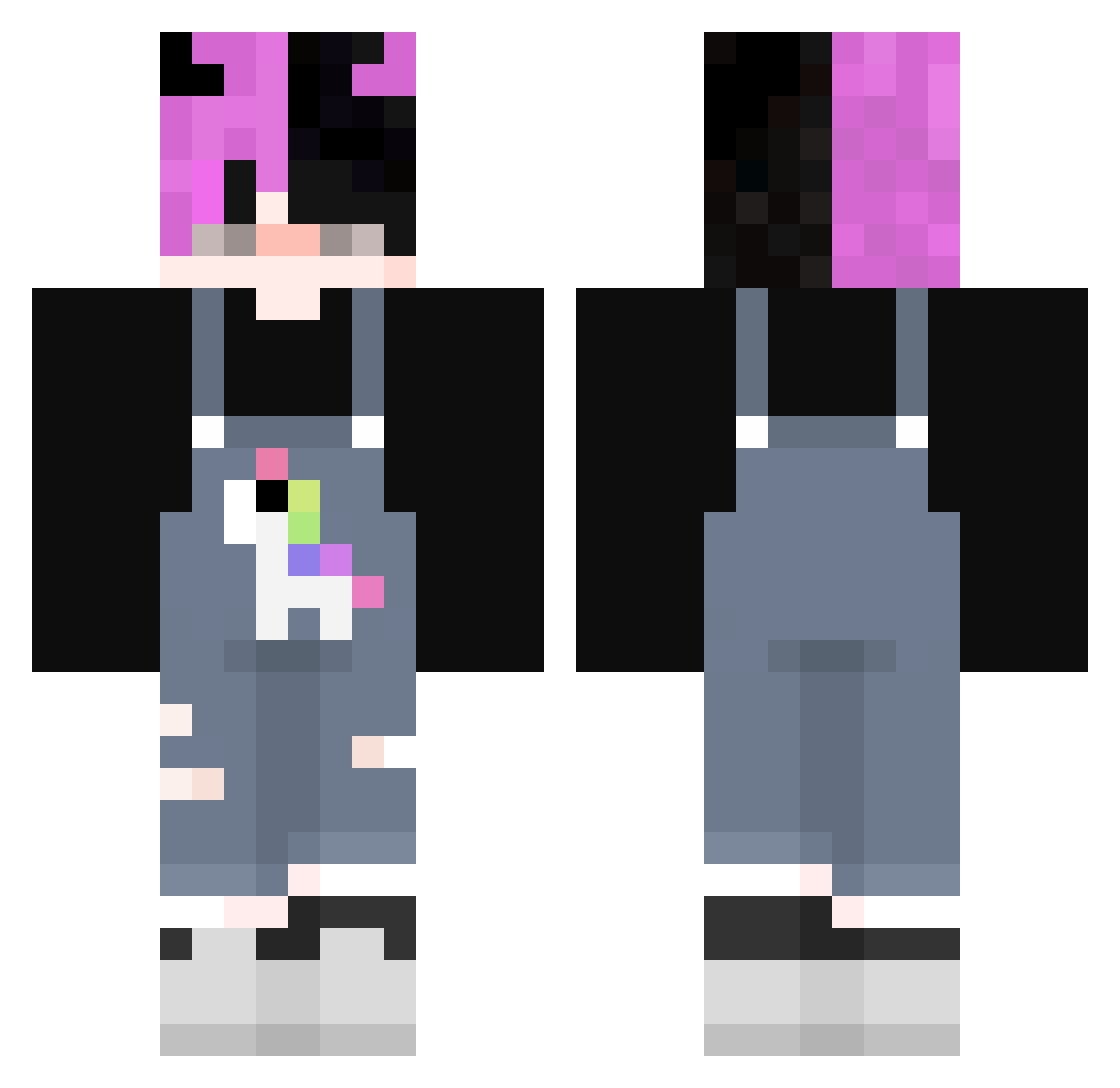 ThaaSeely Minecraft skin, front and back view