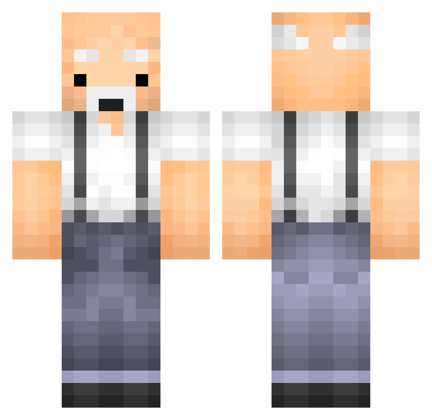 Luckewl Minecraft skin, front and back view