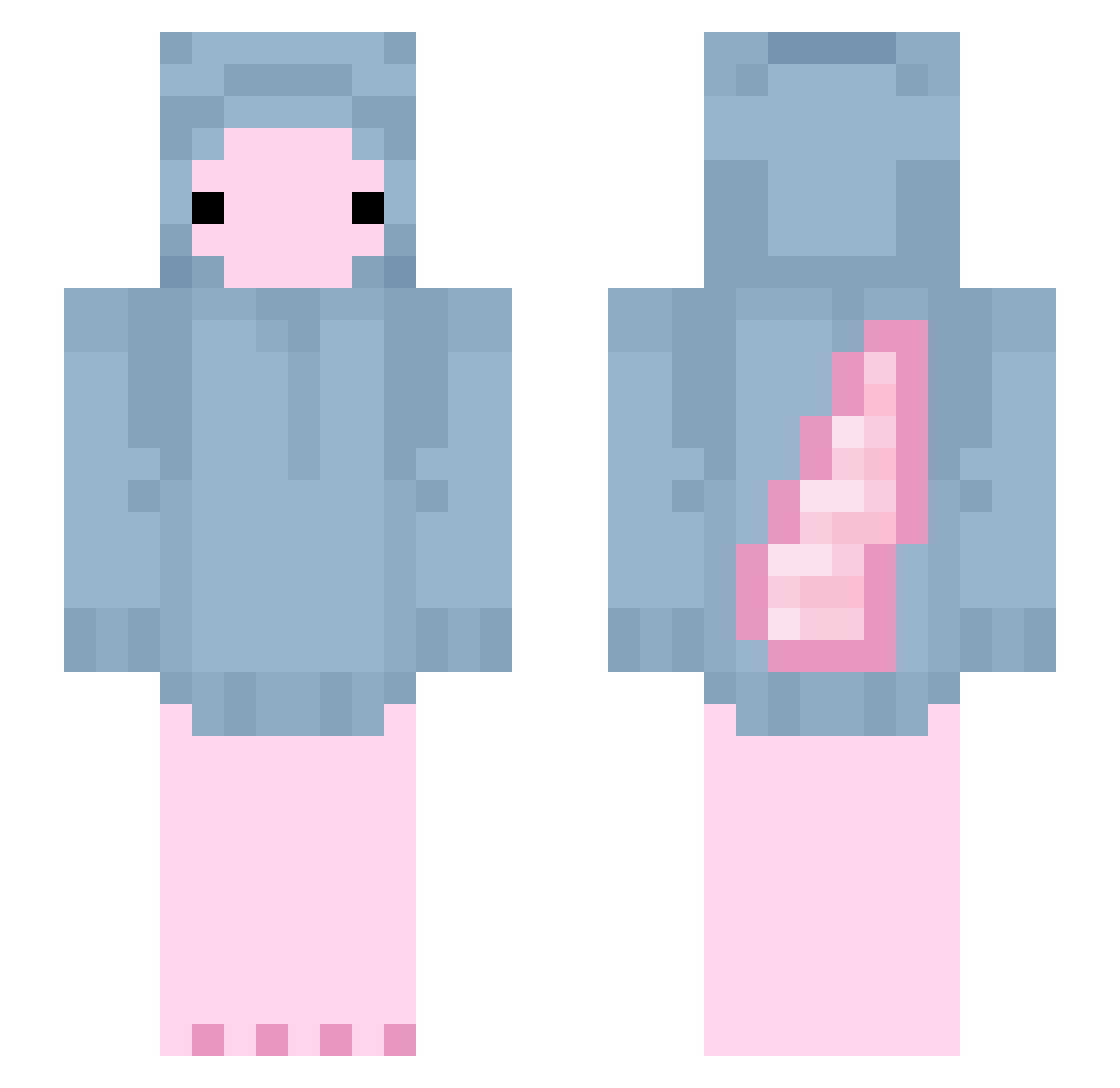 PurpleJezus Minecraft skin, front and back view
