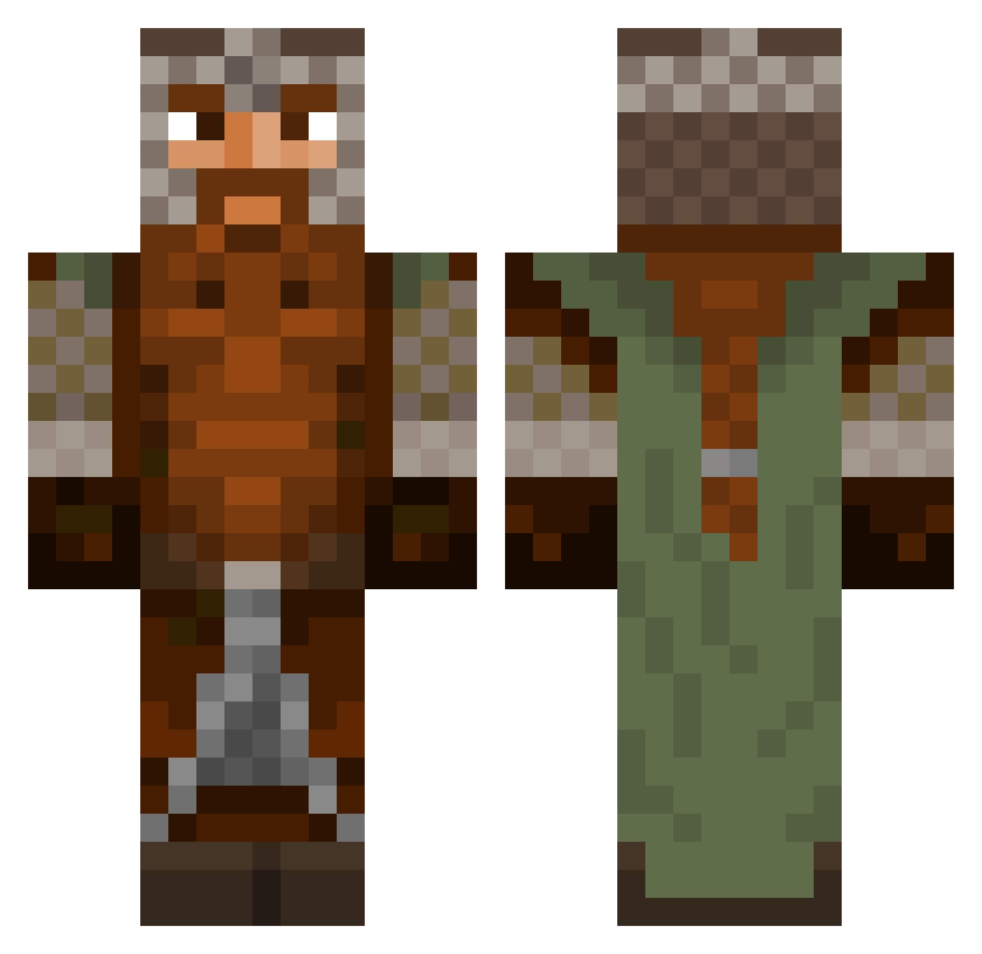 Jeffdalf Minecraft skin, front and back view