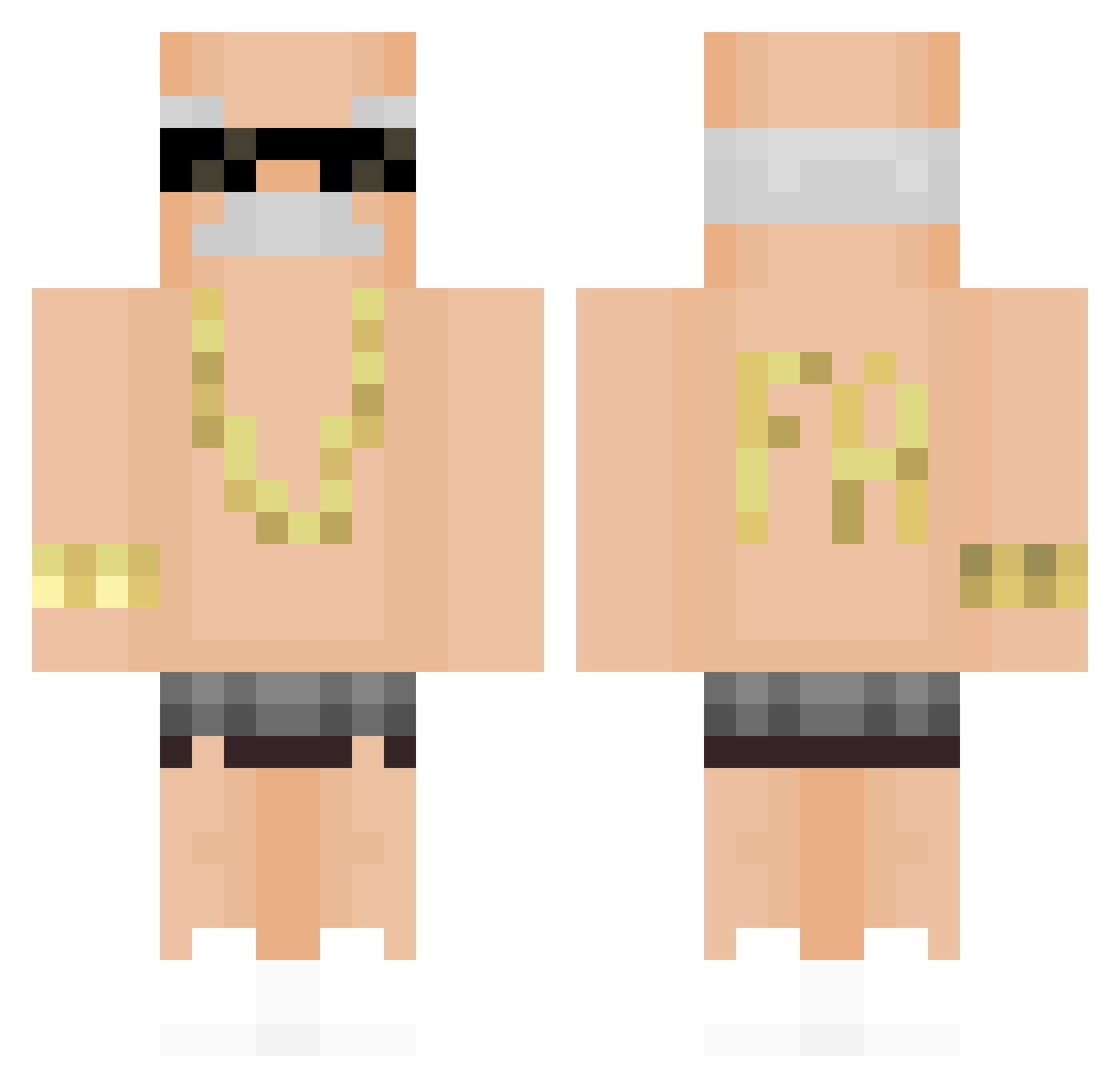 AleSermar Minecraft skin, front and back view