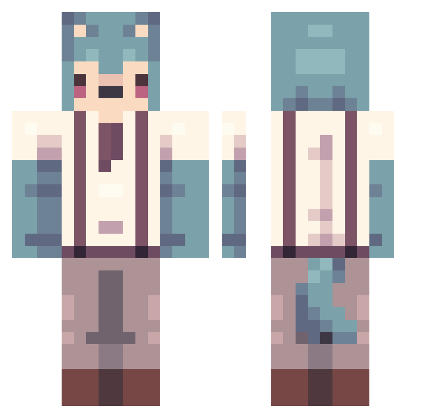 p_dava Minecraft skin, front and back view