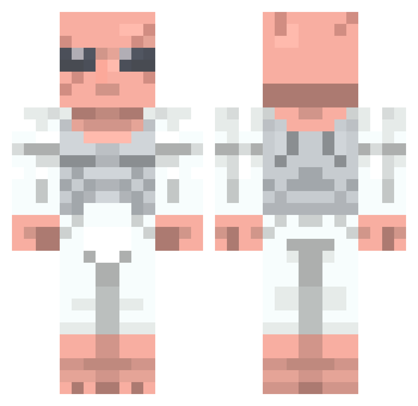 ecrxy Minecraft skin, front and back view